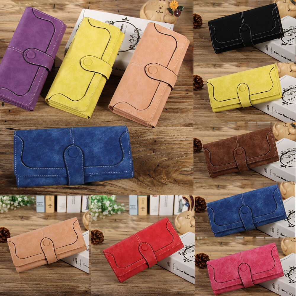 Womens Clutch Wallet with Hasp Safe Cell Phone Credit Card Holder Purse Leather