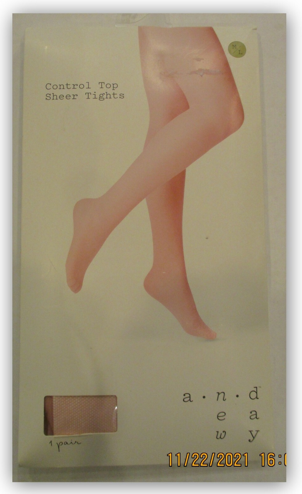 A New Day Single Pairs CONTROL TOP SHEER HOSIERY Choice of Size and Color