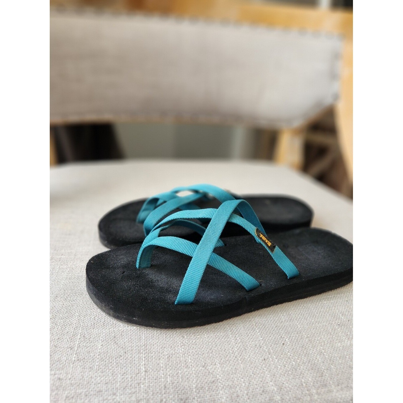 Teva Turquoise Strappy Flip Flop Sandals 7.5
