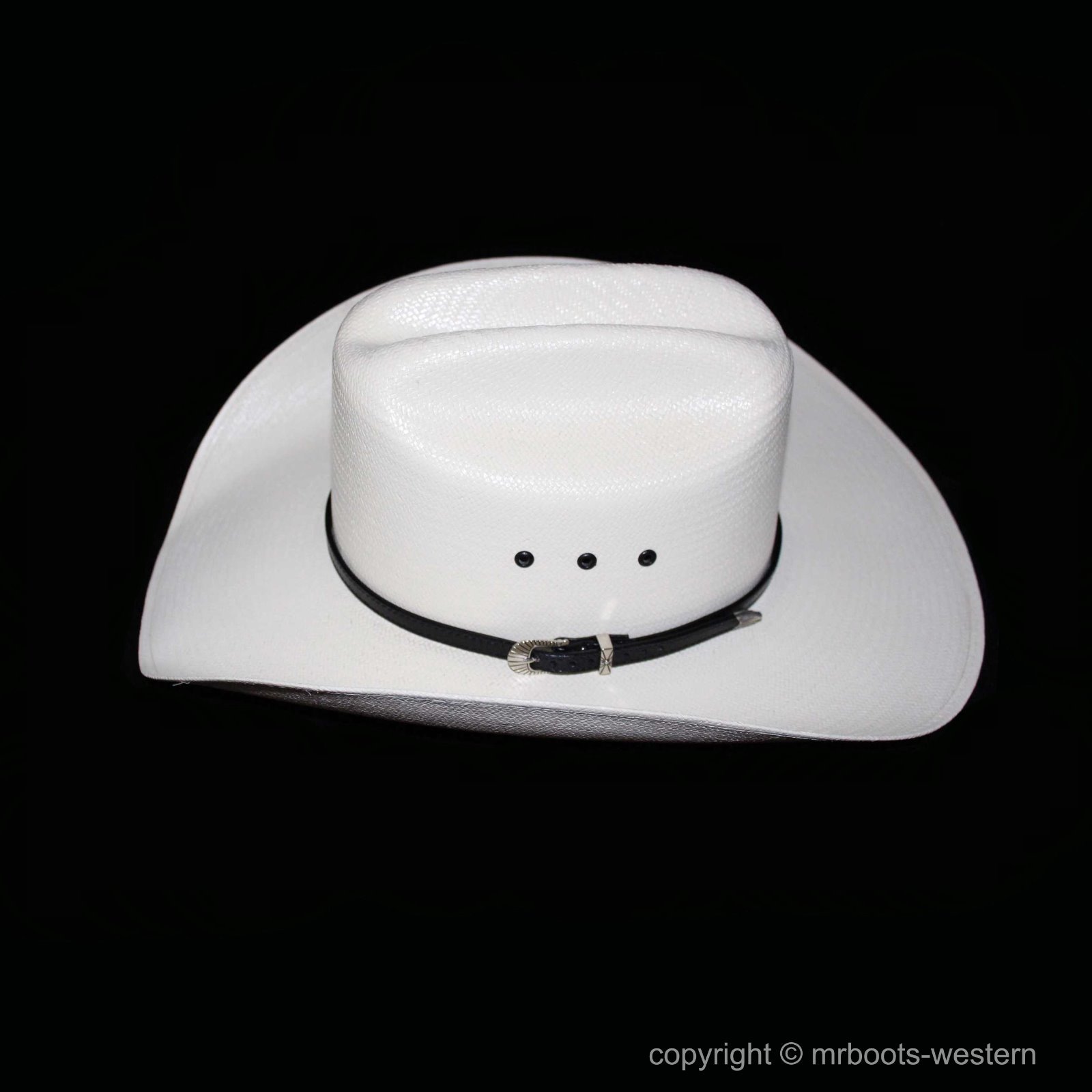 Two Western Leather Hat Band for Cowboy Hats Plain Black & Brown Leather