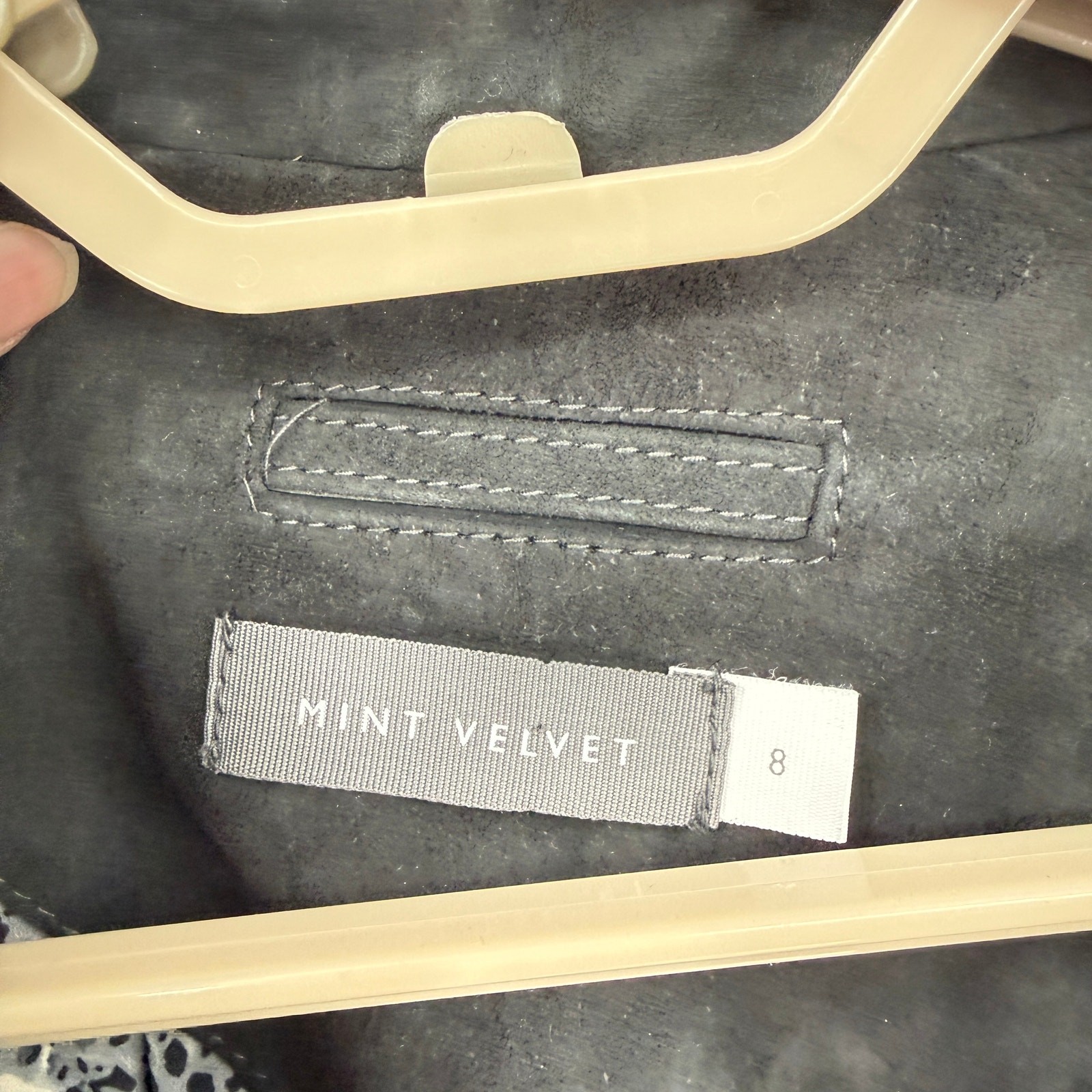Mint Velvet 100% Suede Leather Western Jacket zipper Charcoal Biker EU 36 US 4