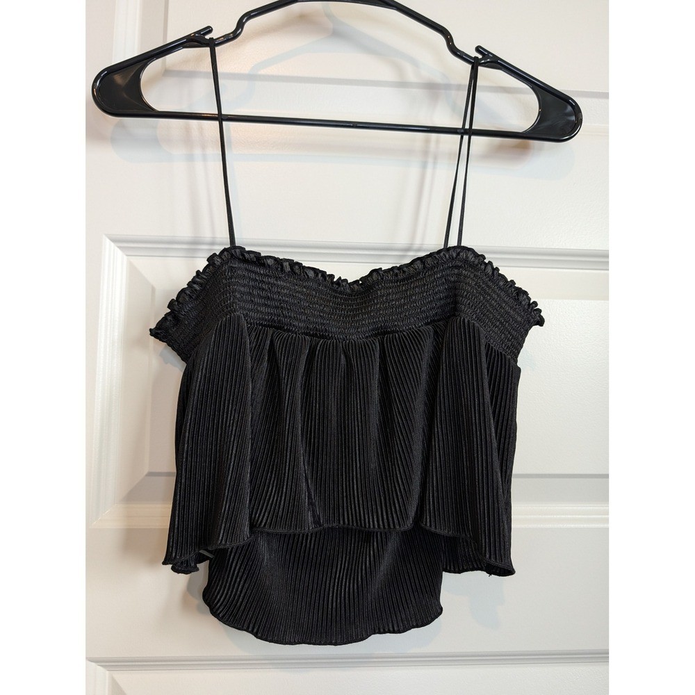 Out From Under Pleated Ruffle Crop Cami Top