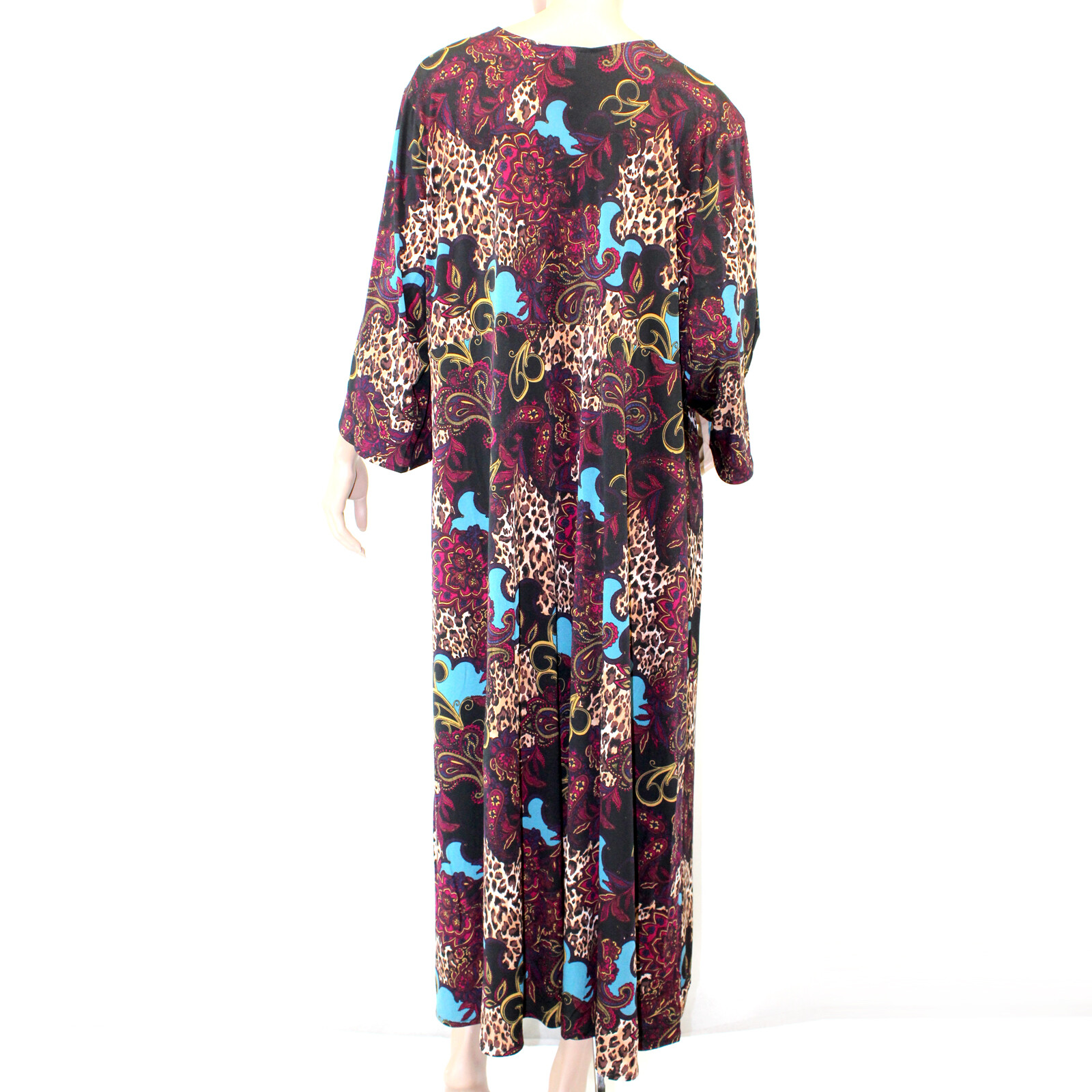 Catherines Plus Paisley/Leopard Print Wrap Belted Dress 4X 30/32