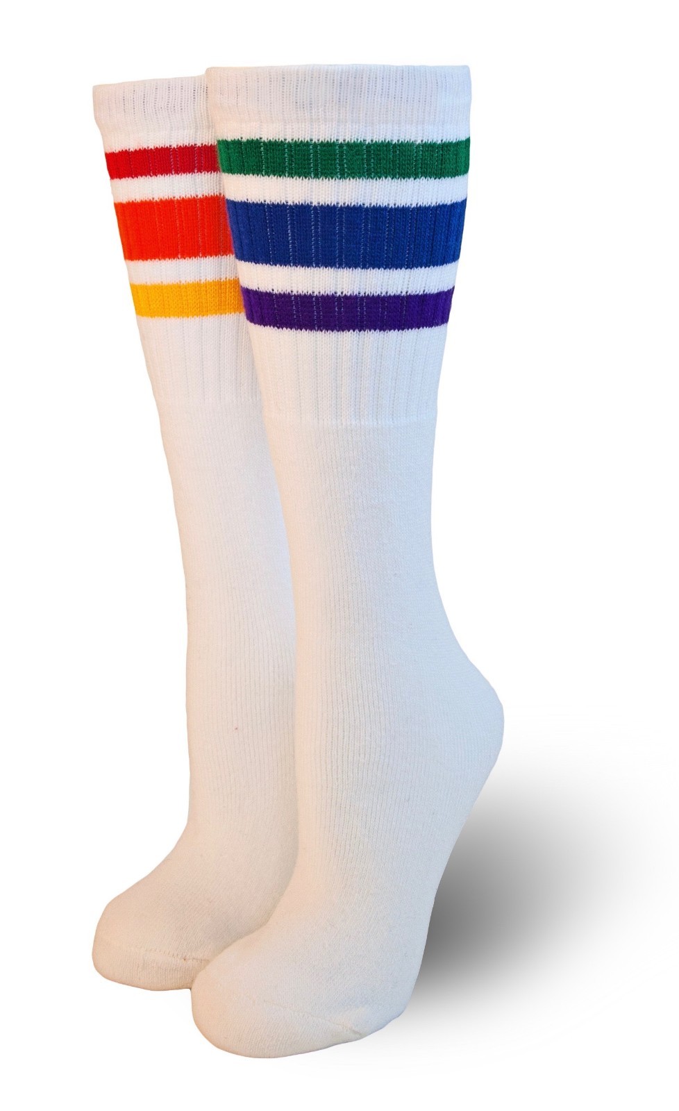 Pride Socks Rainbow Under the Knee High Striped Tube Socks