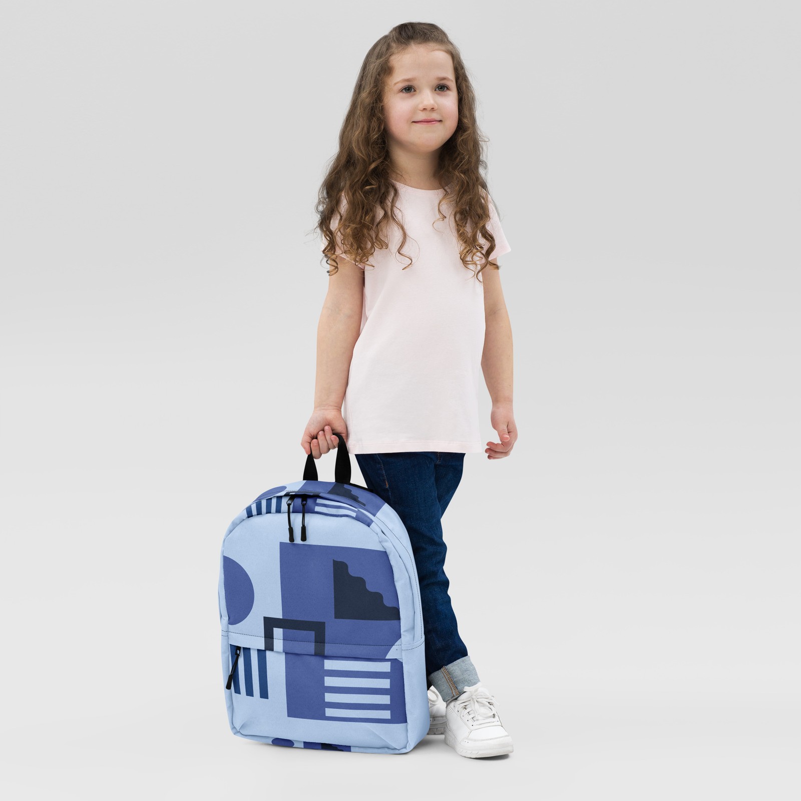 Child/Youth School Backpack Navy and Blue Shapes