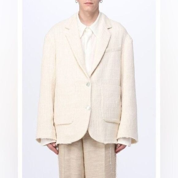 Federico Cina Blazer Openable Jacket in Natural