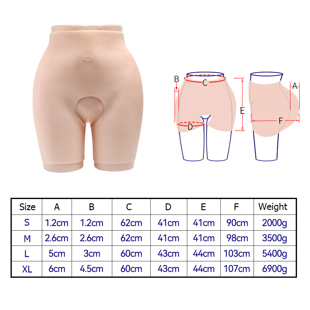 Full Soft Silicone Hips Buttocks Enhancer Body Shapewear Size S-XL