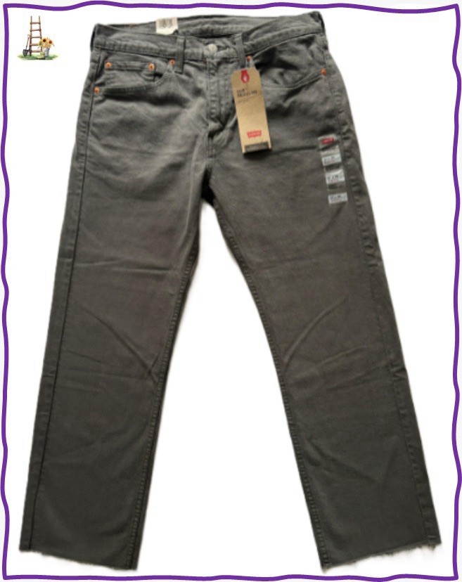 Levi’s 505 Series Regular Fit Stretch Gray Denim Jeans Straight Classic Men’s