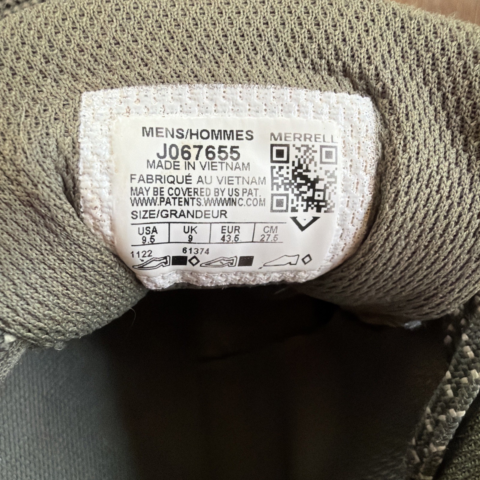 Merrell Trail Glove 7 Barefoot Hiking Shoes Men’s J067655 Pine/Gum Vibram M9.5