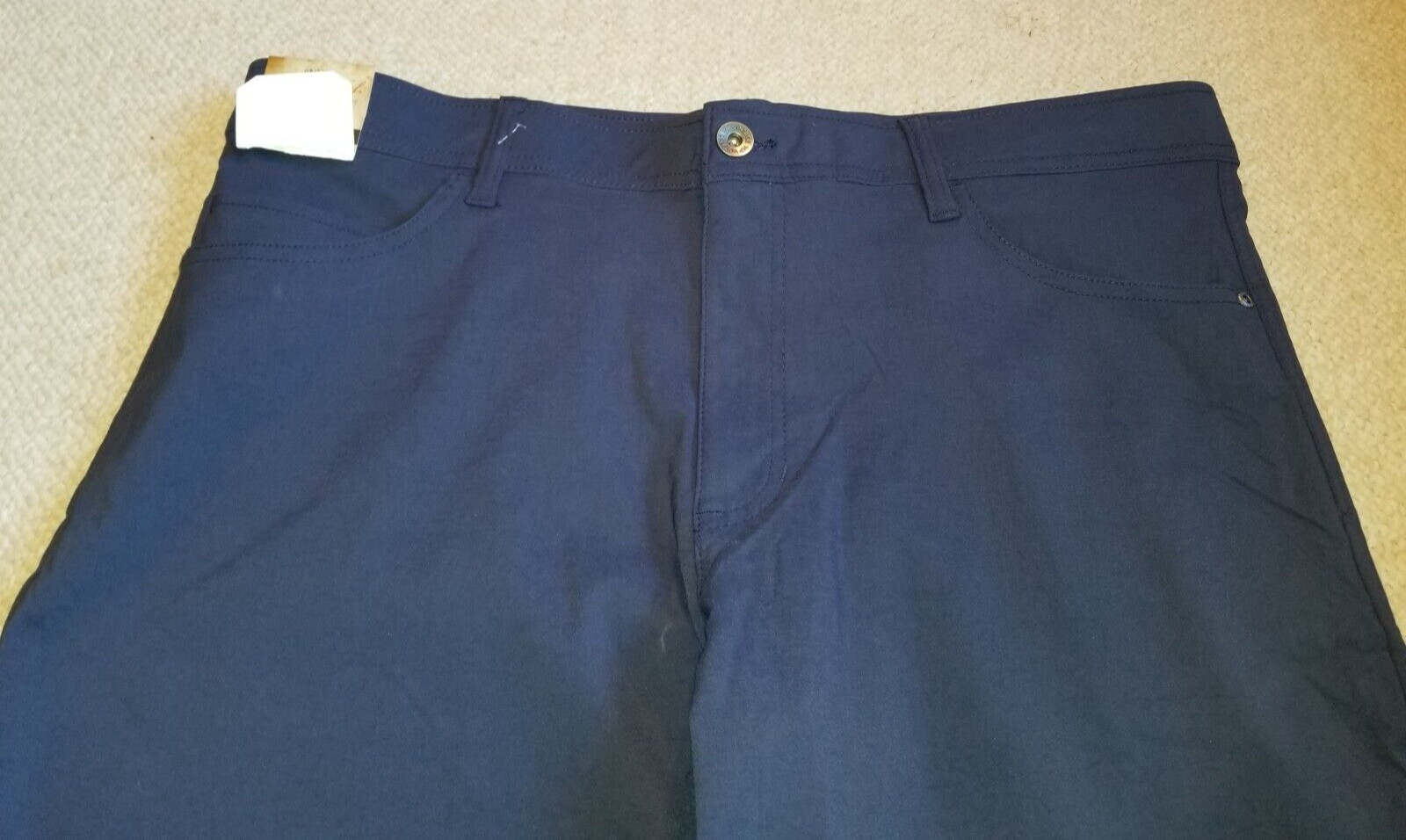 NWT Mens Pant-WEATHERPROOF-VINTAGE-navy nylon stretch “Tech Pant” straight-40×29