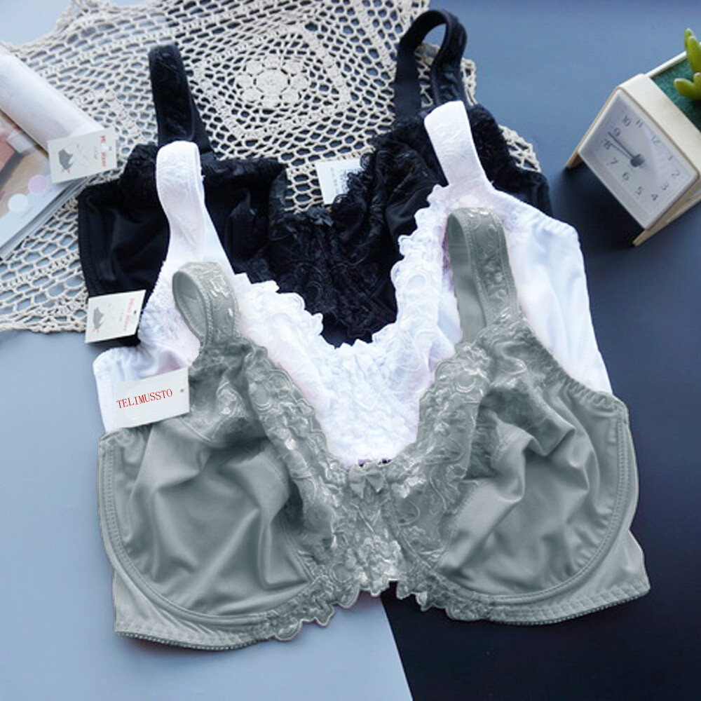 32-54C-J Plus Size Bra Full Coverage Underwire Wide Strap Soft Cup Support Panel