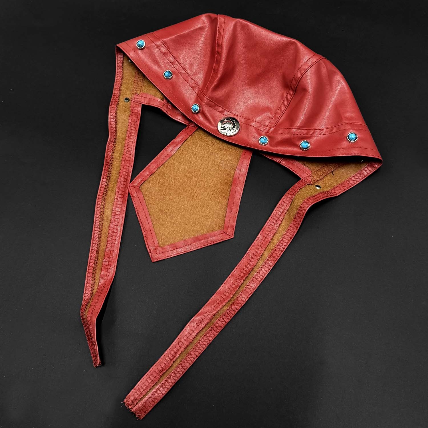 Punk Cycling Bandana Doo Rags Skull Cap Motorcycle Biker Leather Cap Red