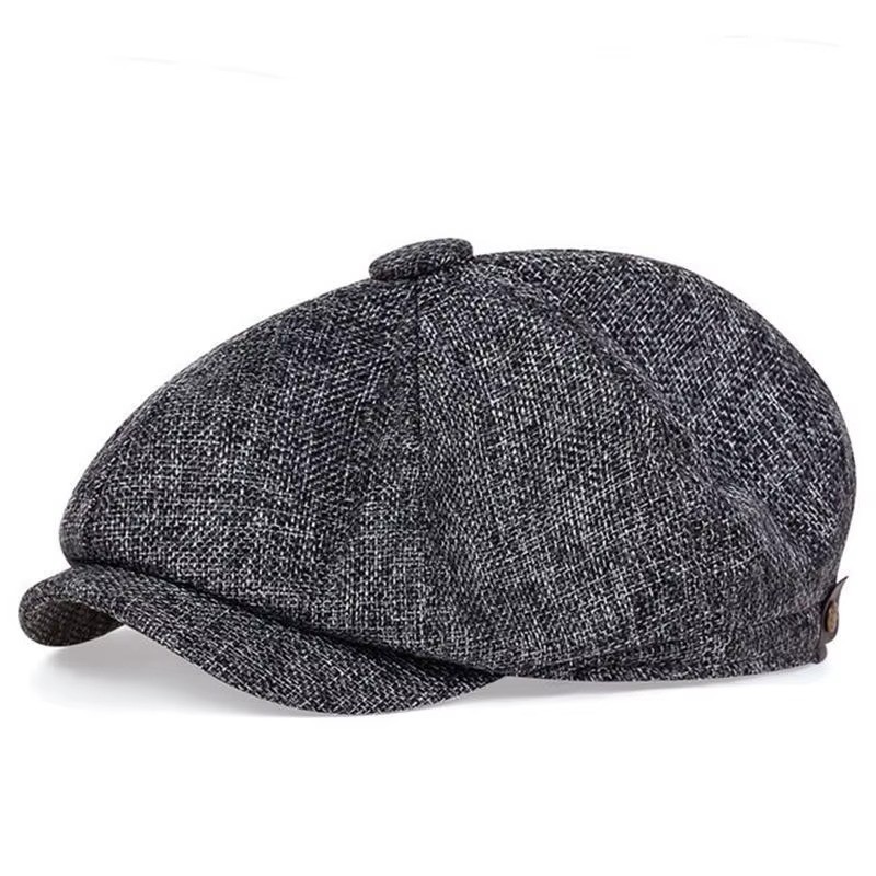 Newsboy Hat Flat Cap Driver Herringbone Tweed Plain Wool Baker Boy Classic Golf*
