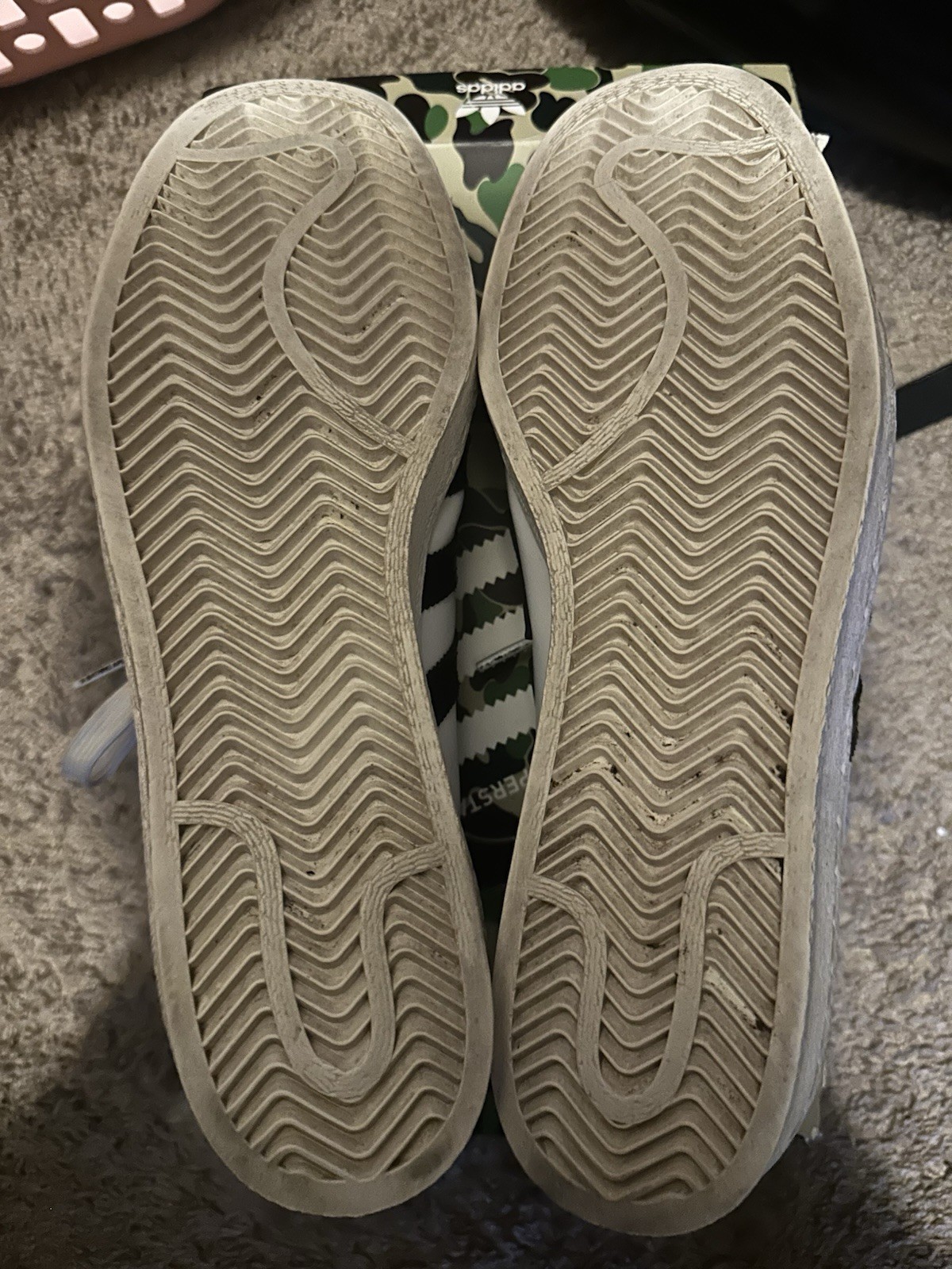 Adidas Superstar 80s men’s Bape White Black Size 9.5 Used