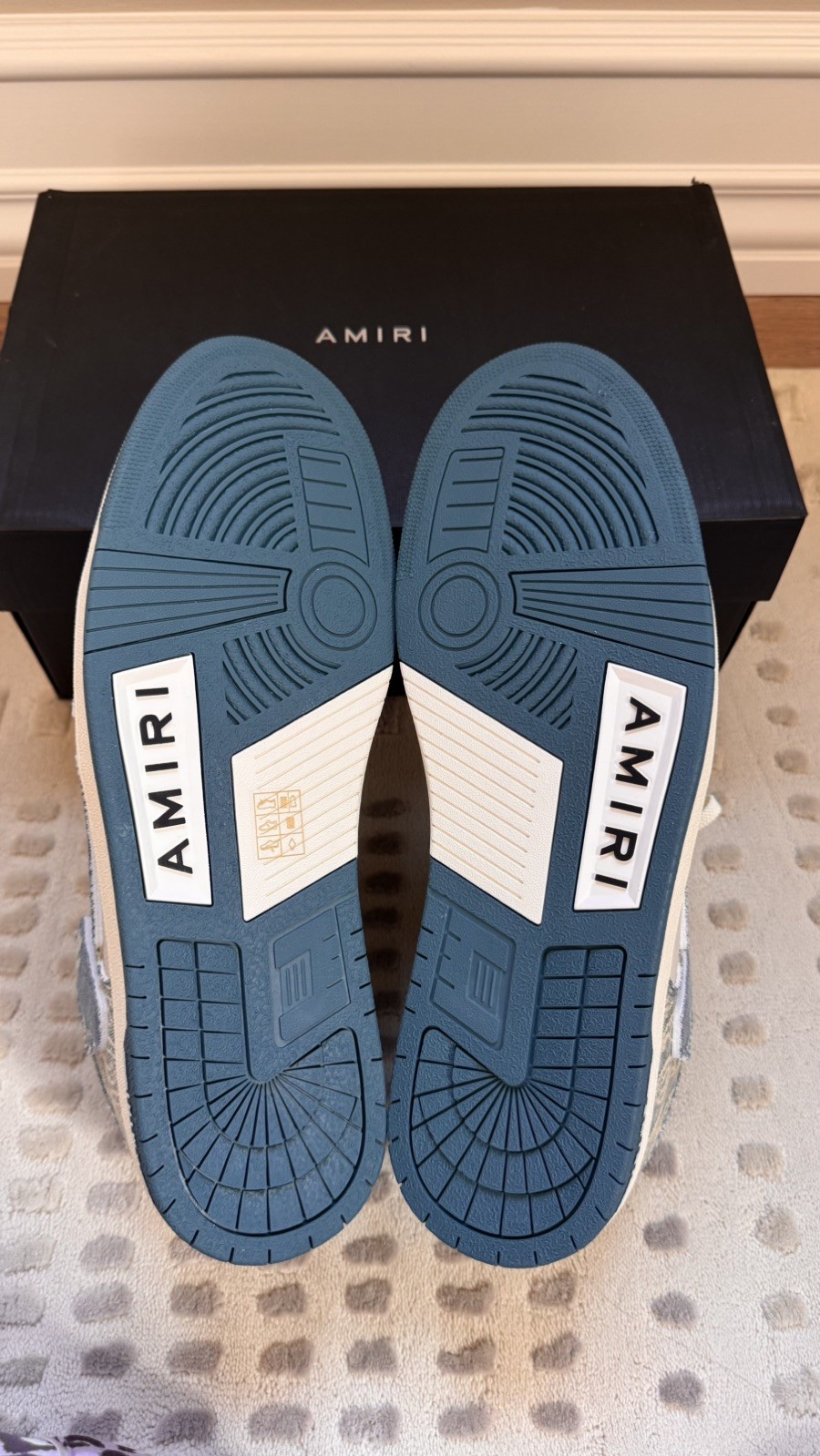 Amiri Skel Low-Top Sneakers in Natural/Denim BNWB 47