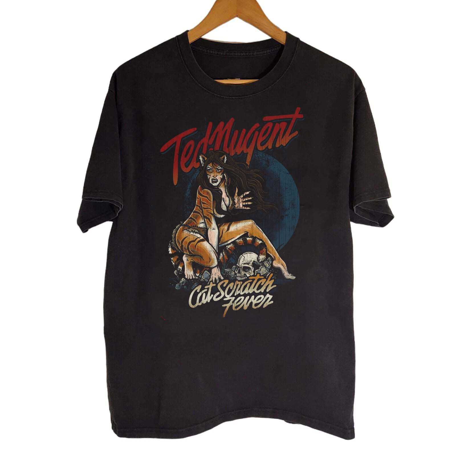 Cat Scratch Fever- Ted Nugent Singer Mens Black T-Shirt All Size S-5XL BT161