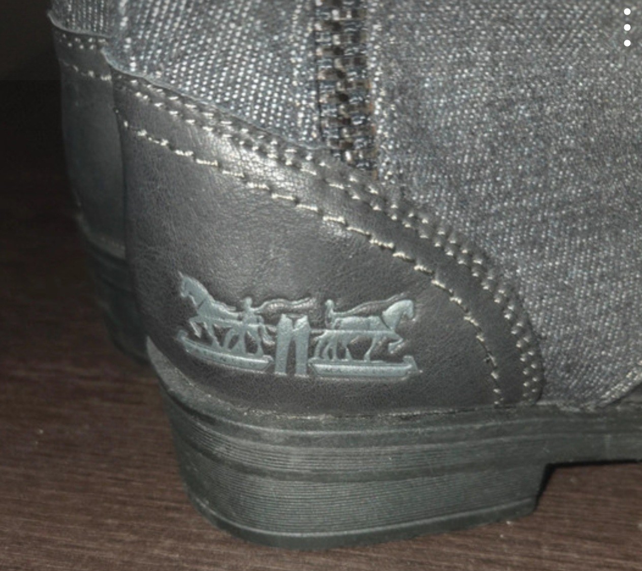 Levi’s Womens Combat Boots Dark Brown Denim Lace Up Zip Size 7.5
