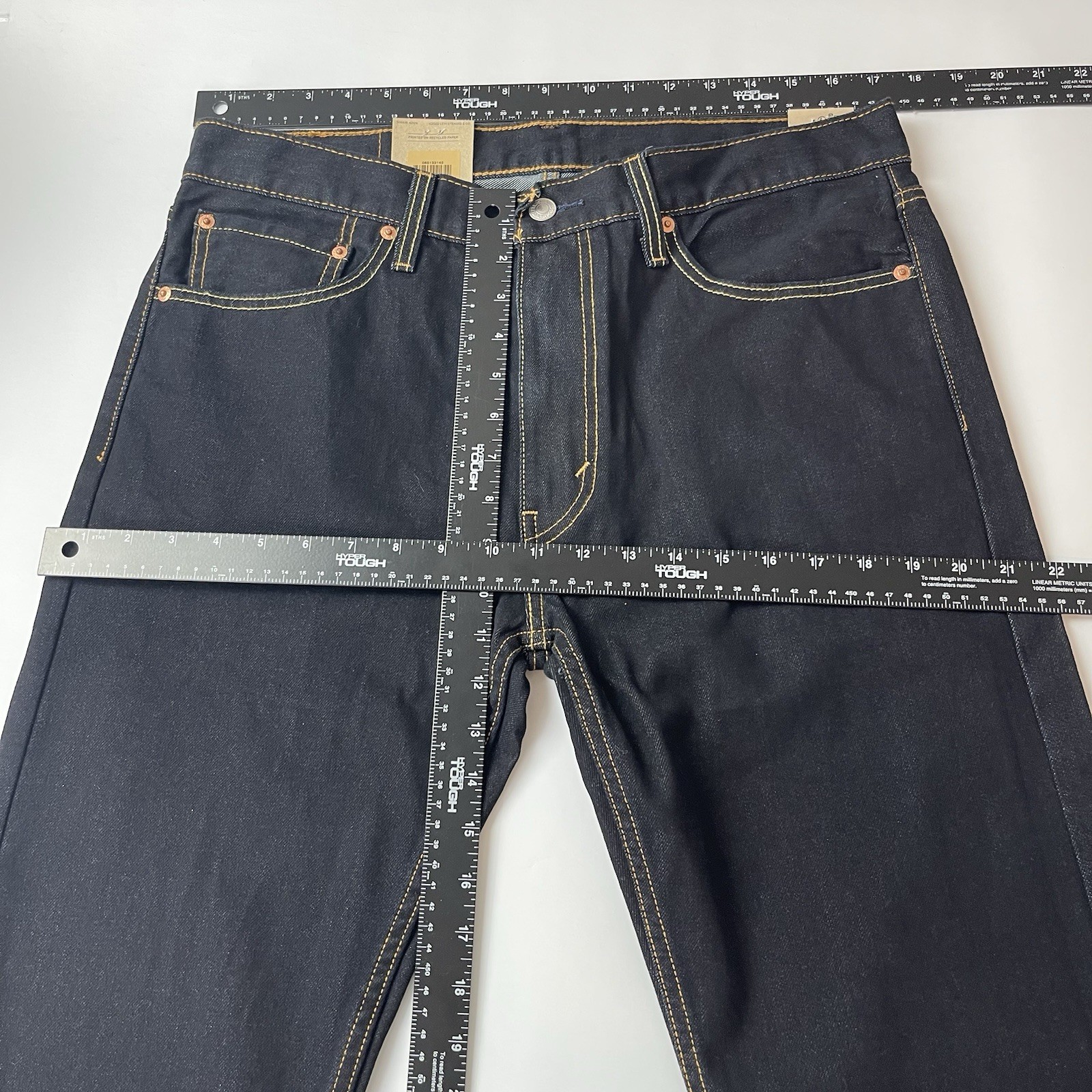 Levis 513 Jeans Mens 34×32 Black Blue Slim Straight Dark Wash Preppy Grunge NEW