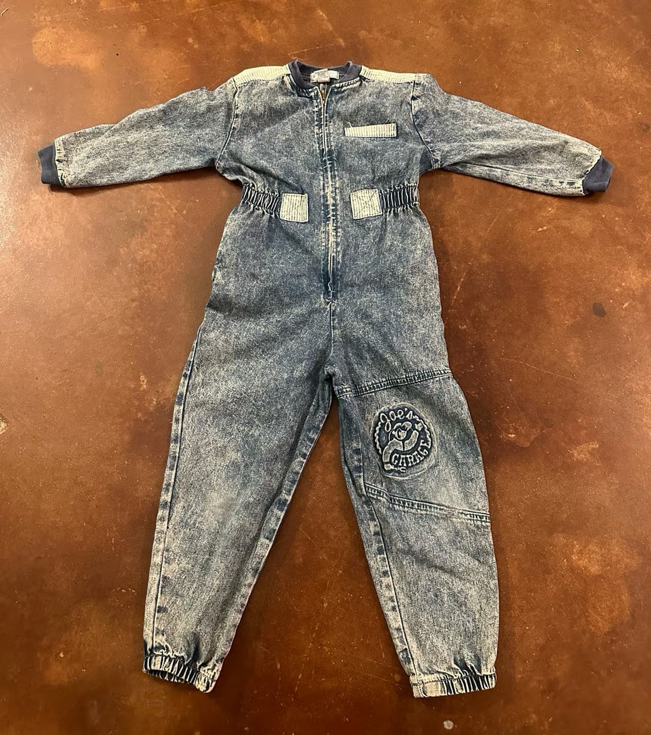 VTG 80s Retro OshKosh B’gosh Kids Denim Jumpsuit Embossed Joe’s Garage