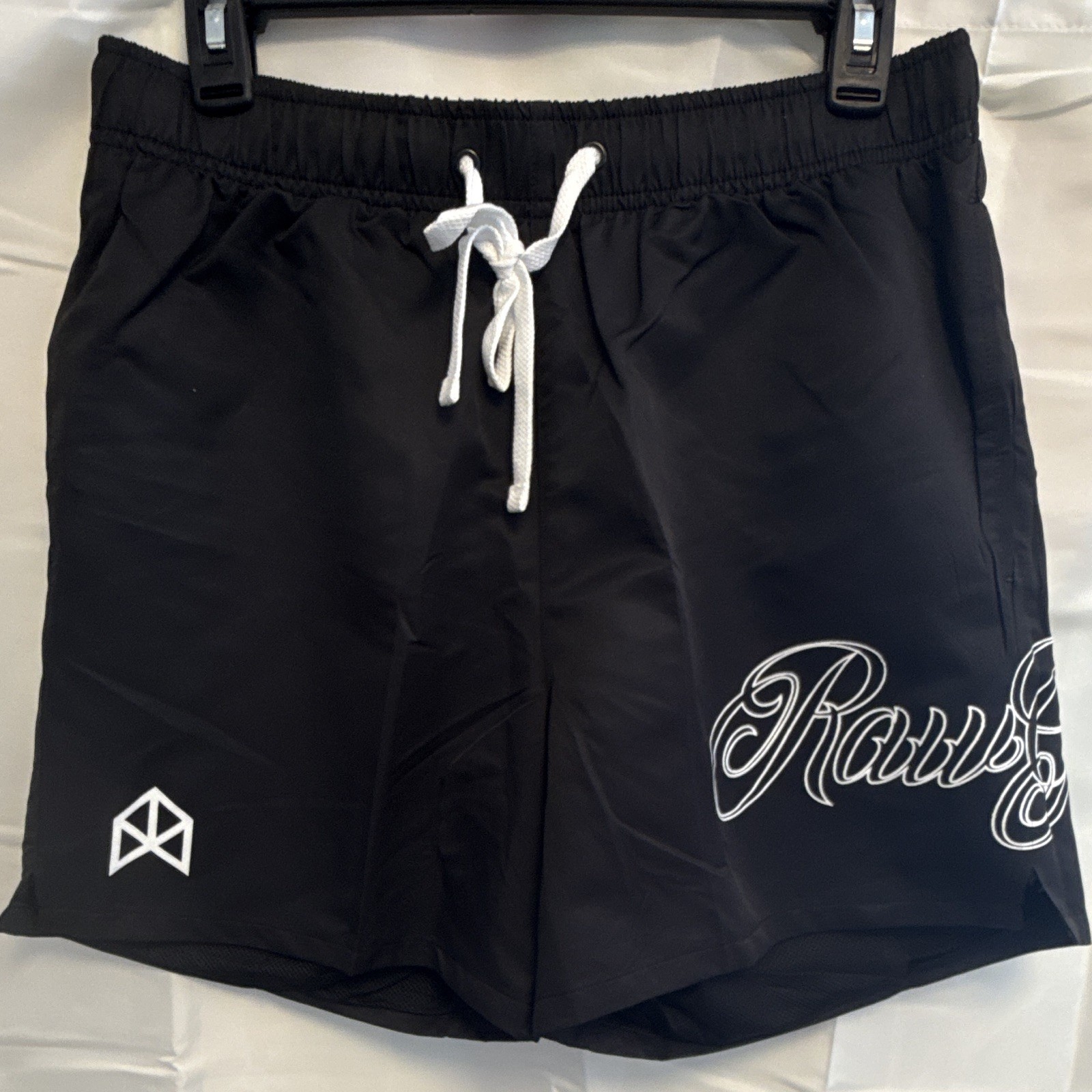 Rawgear Men’s Black Mesh Athletic Gear Shorts Drawstring Elastic Waist Pockets