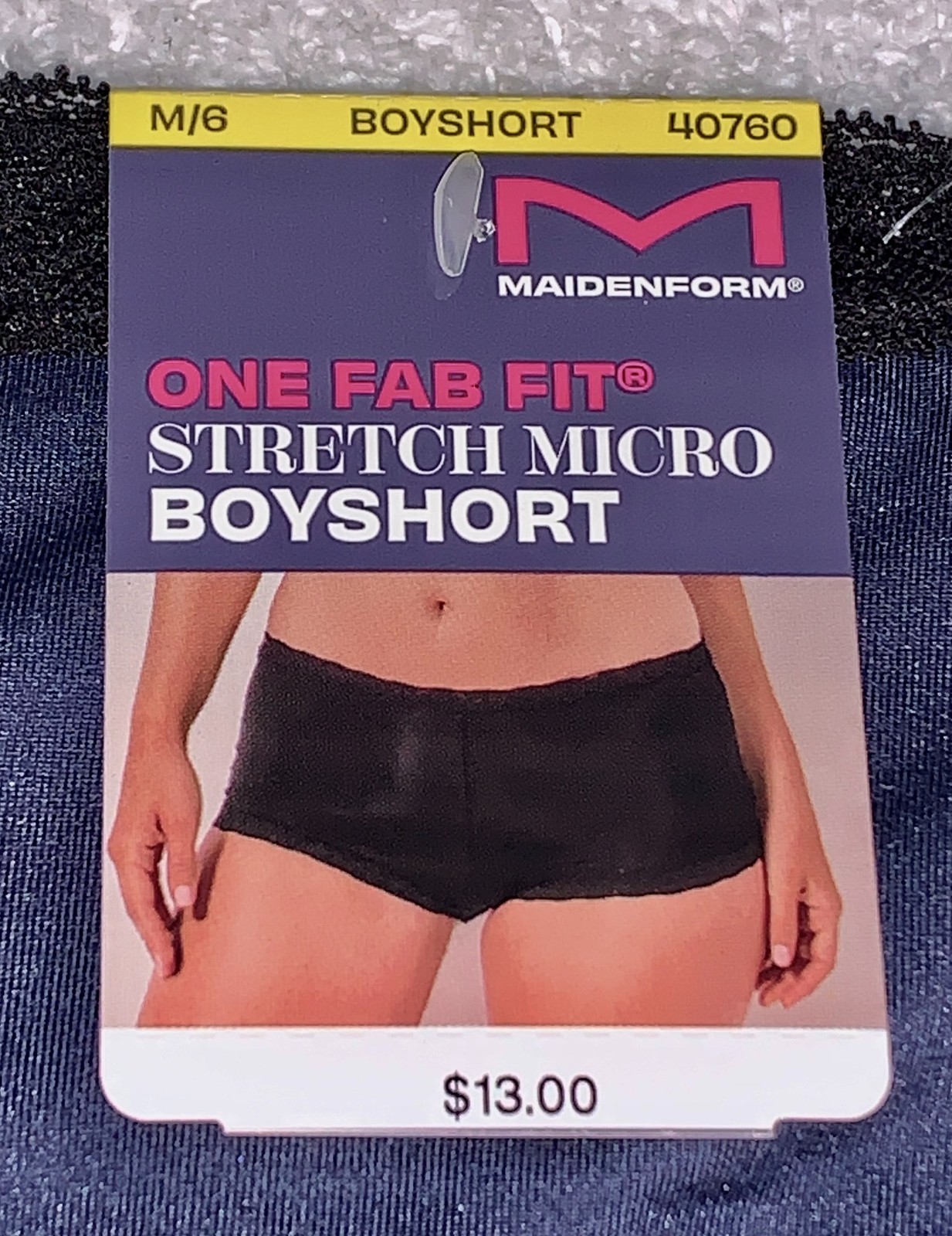 MAIDENFORM Fabulous Fit Classic Lace Trim Navy Blue Boyshort Panty Sz M L XL 2XL