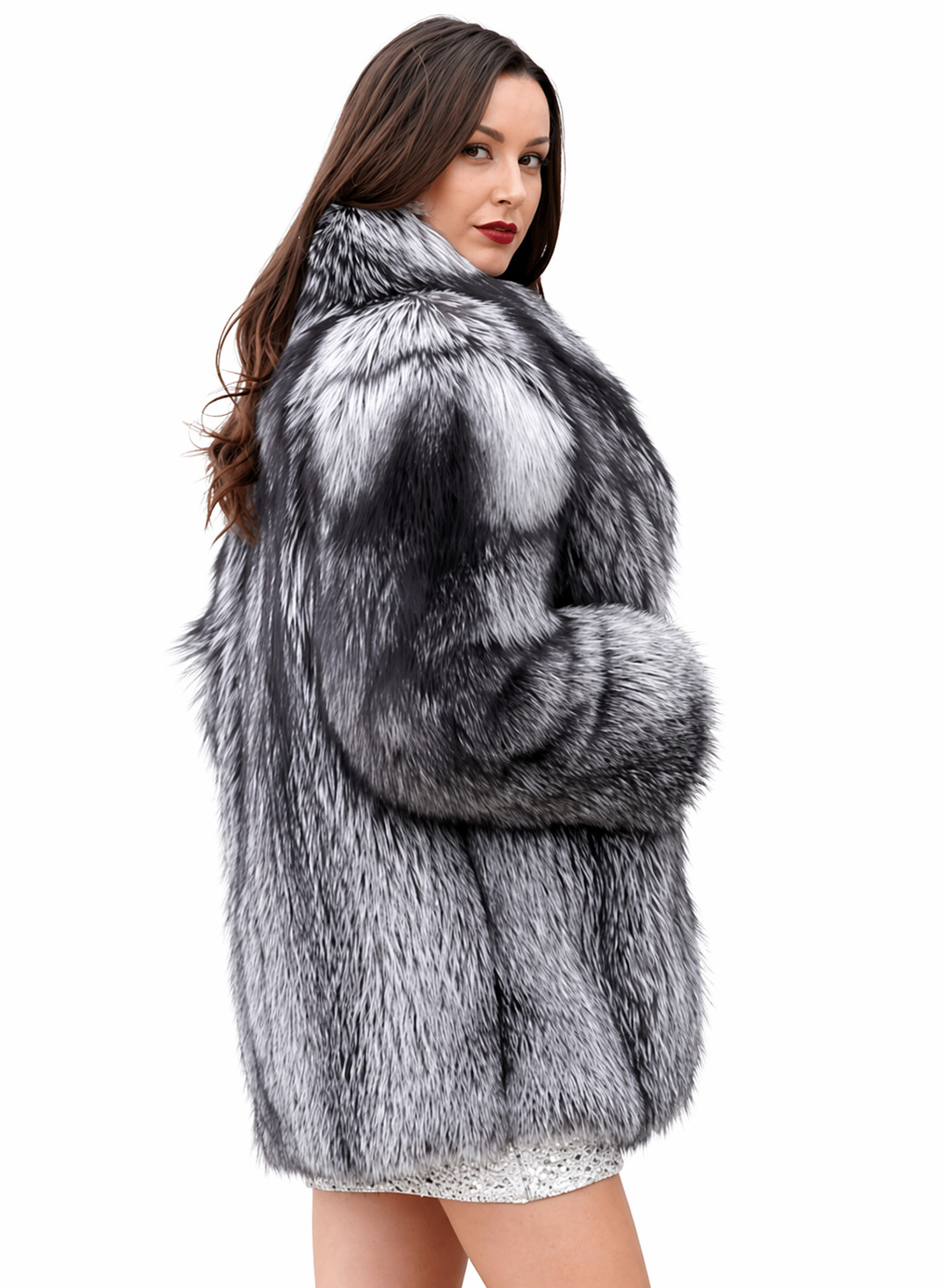 Authentic Fur Womens Coat Luxury Winter Jacket Warm Thick Soft Stroller Style