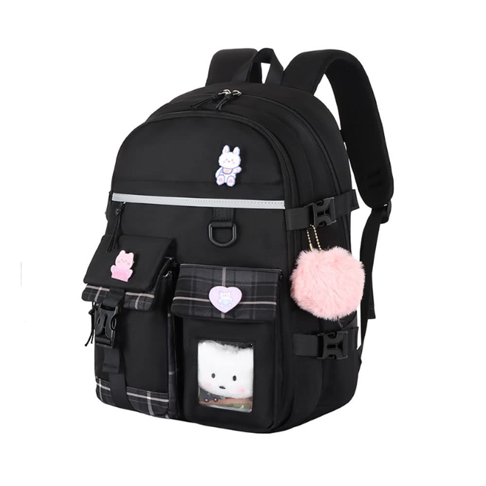 Teenage Girls Backpack 15.6 Inch Laptop School Bag High School College Black