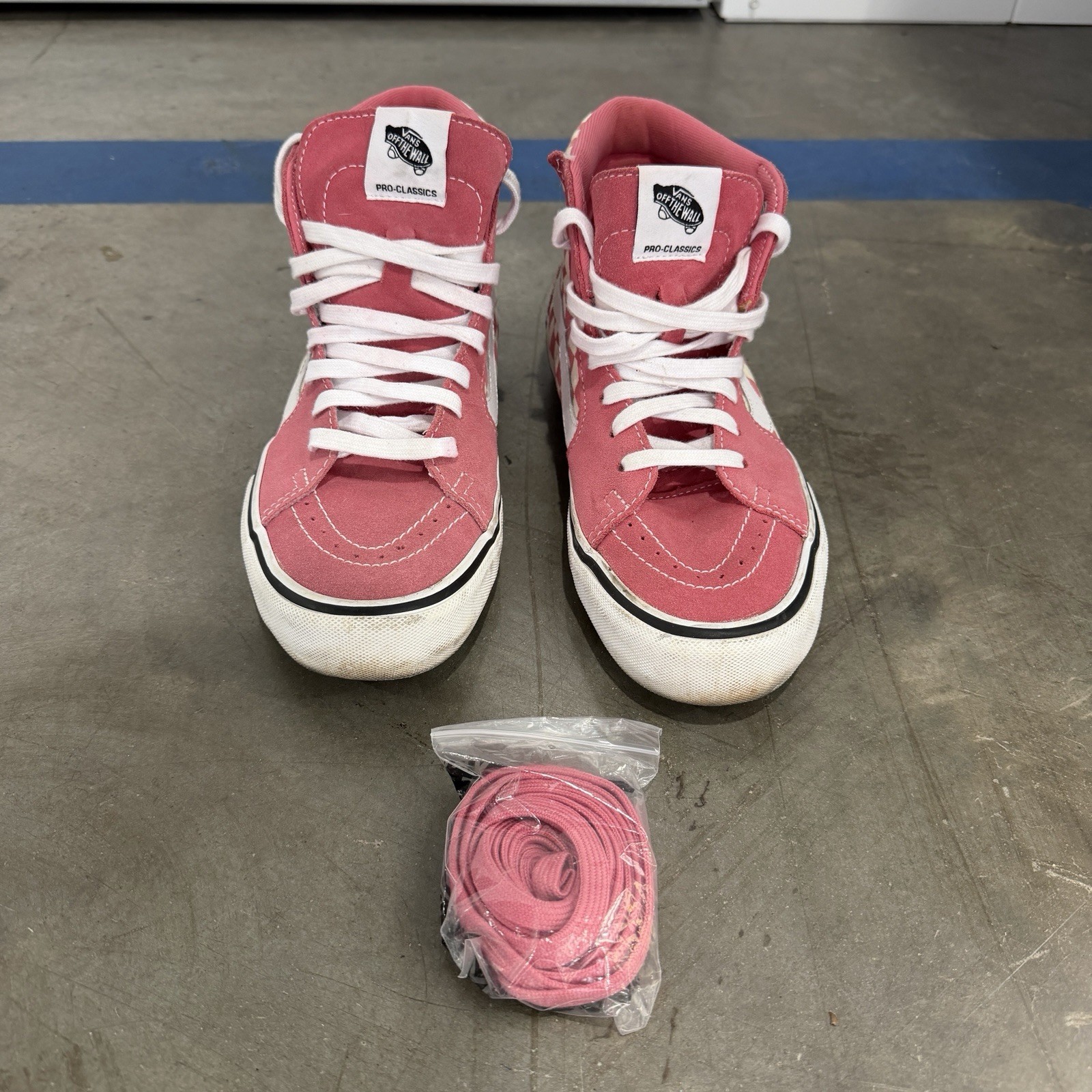 Vans Pro Classic Pink Checkerboard Sk8 Hi Top Shoes Mens 9 Women’s 10.5