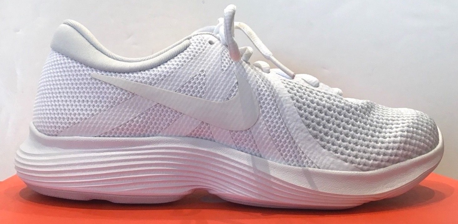 Nike Revolution 4 Mens White Synthetic & Mesh Running Shoes – NWD