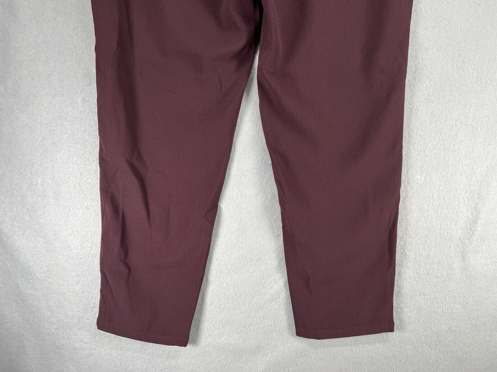 Lands End Pants Womens 12 Burgundy Slim Leg Crepe Elastic Waist Pull On Office