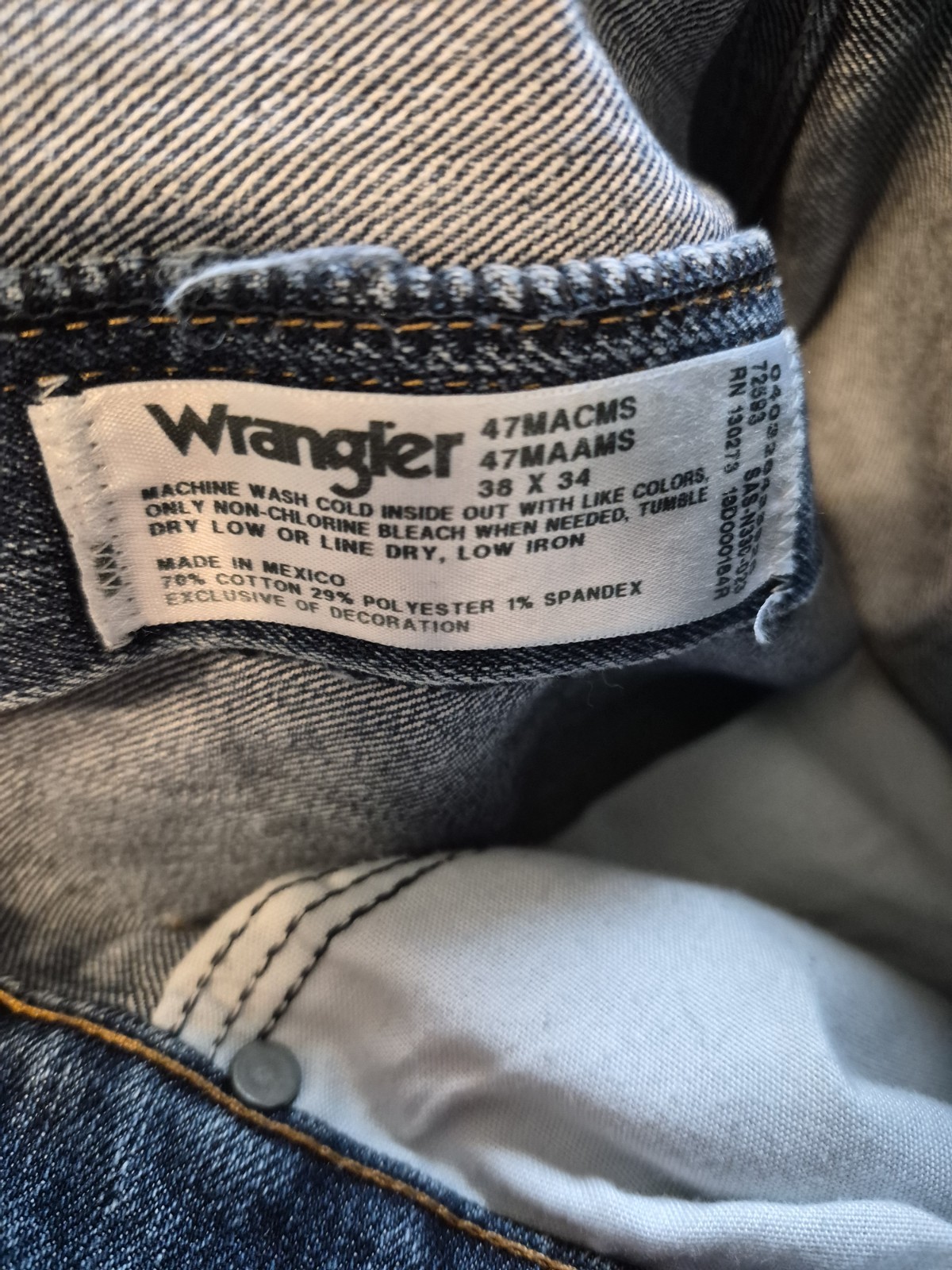 38×34 wrangler blue jeans 47macms