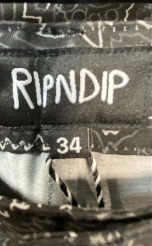 RIP N DIP Men’s Black Lord Nermal All Over Print Pants Sz 34 NWT