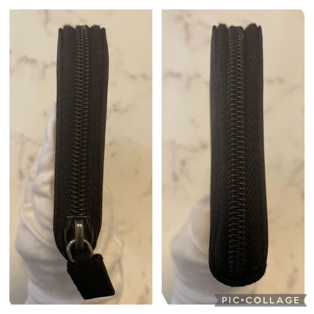 PRADA Long Wallet Round Zipper Triangle Plate Nylon