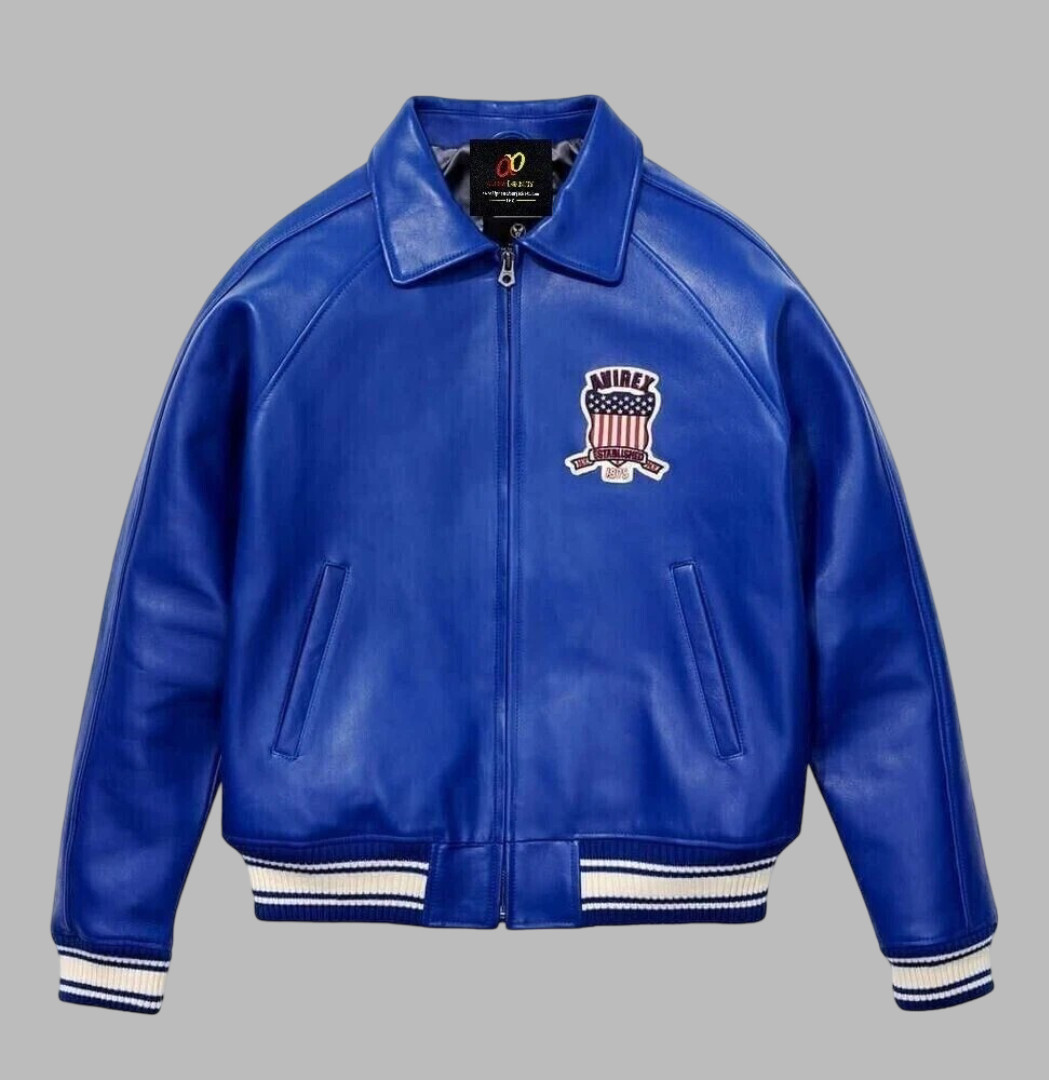 New Men Avirex Genuin Leather Bomber Jacket Iconic USA Design Personalized Gift