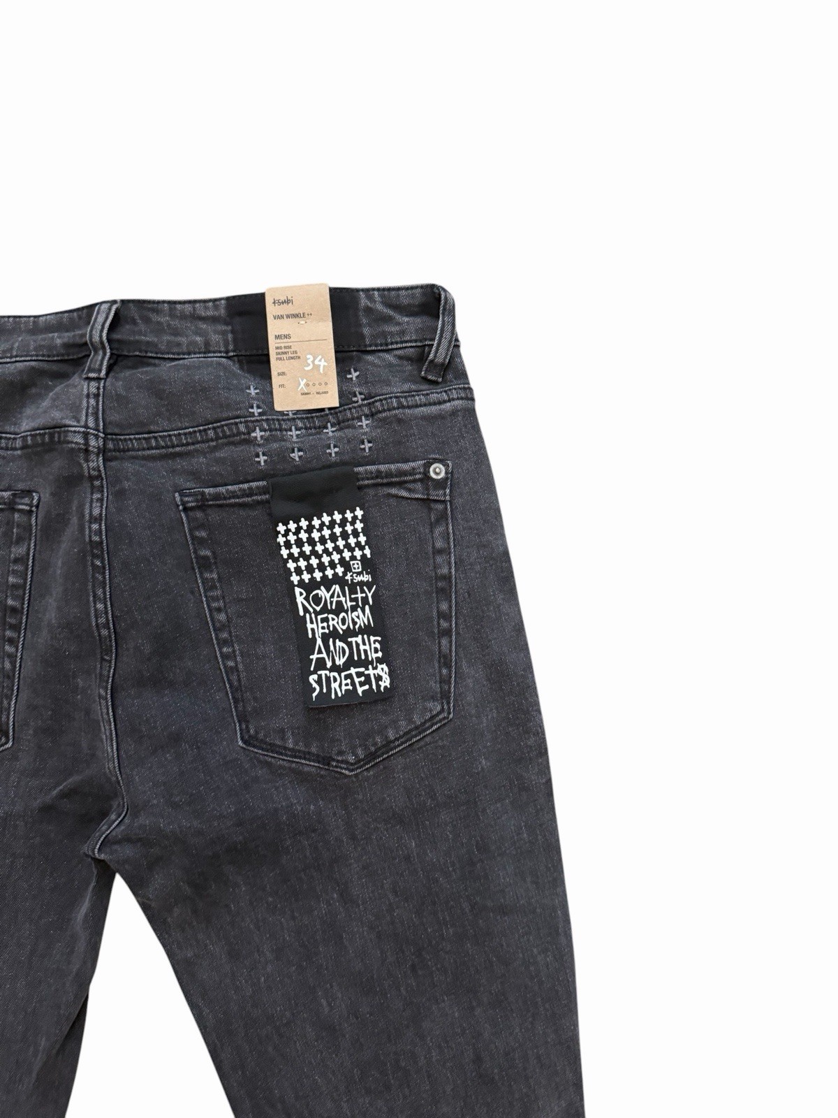 Ksubi Van Winkle Rage Black Skinny Jeans Mens Stretch Denim Size 34×32 (34/32)