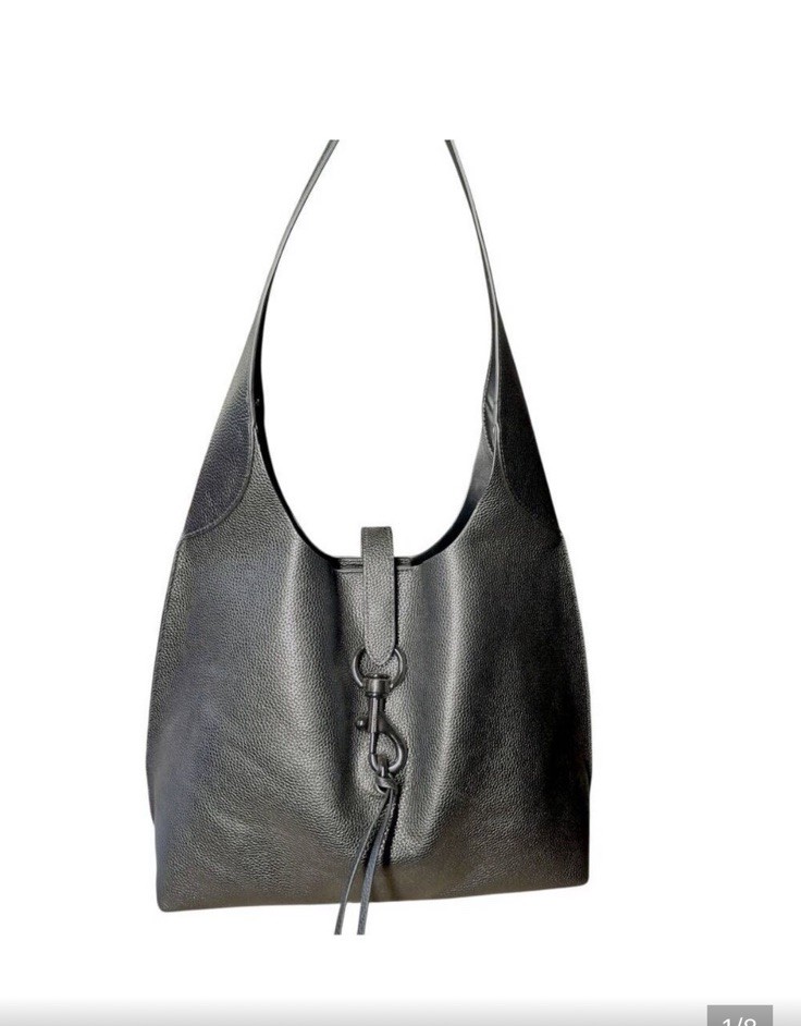 Rebecca Minkoff Black Pebbled Leather Shoulder Hobo Bag