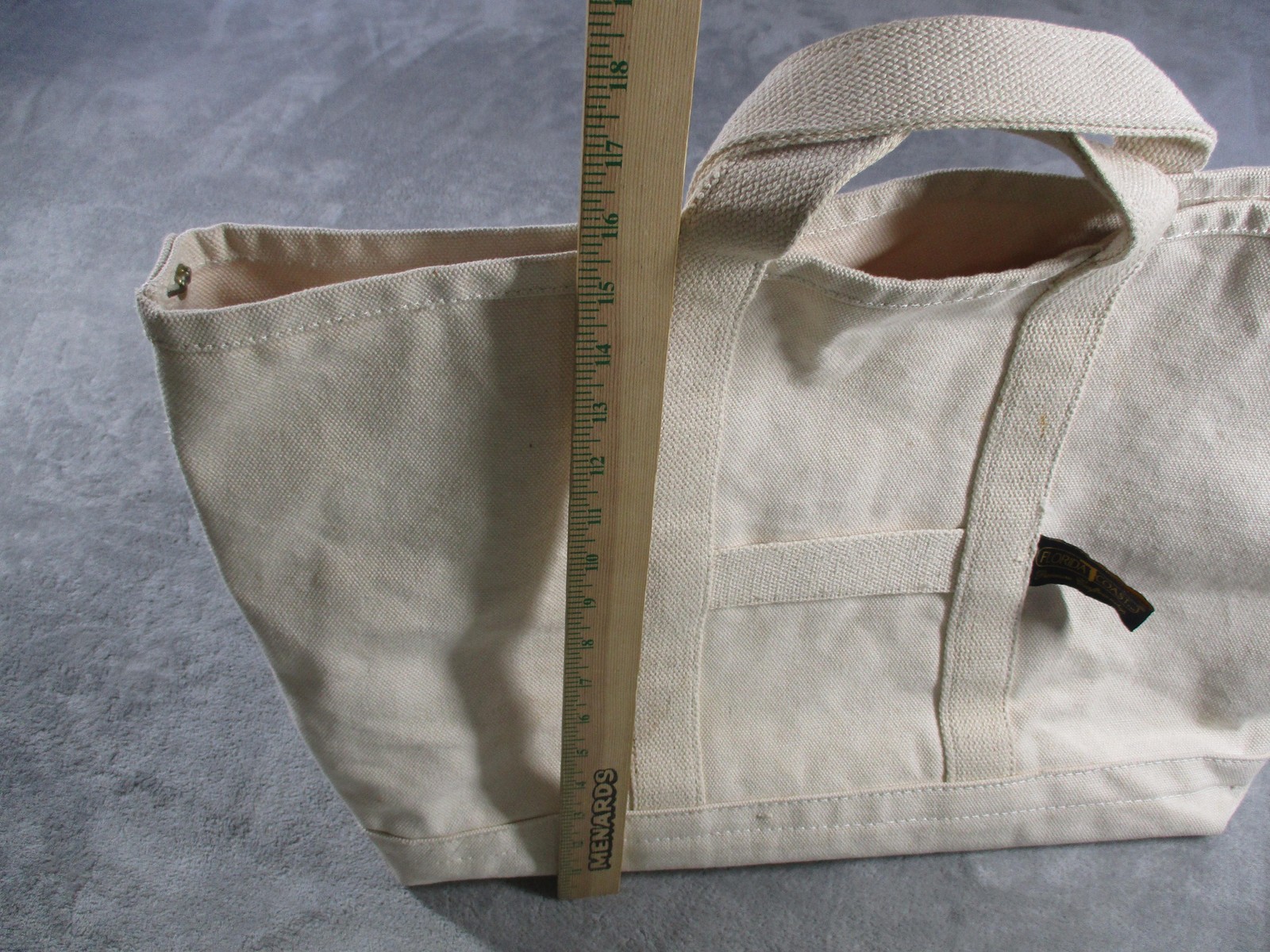 Florida Coast Tote Bag Unisex Large Beige Canvas Bottom Studs Beach Travel