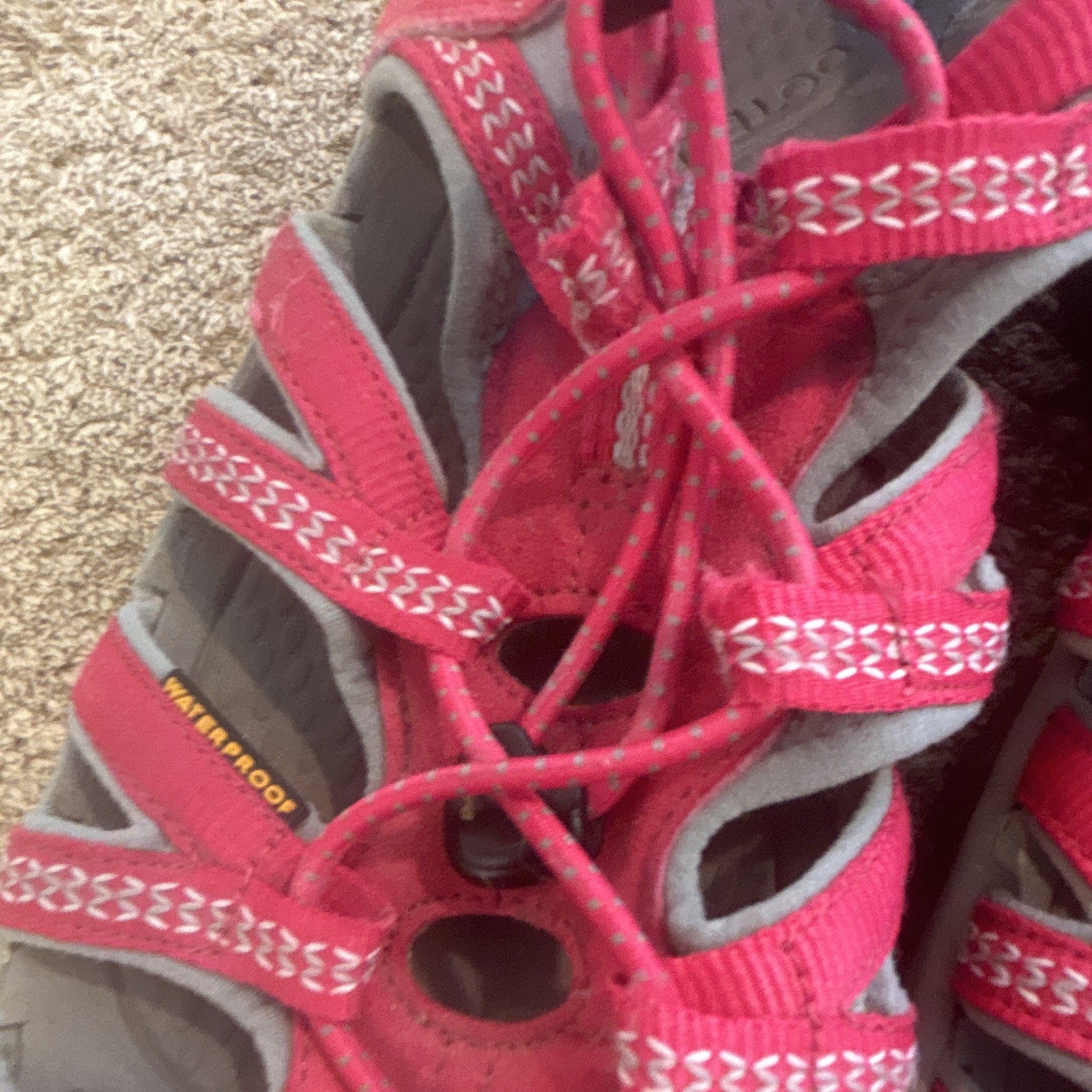 KEEN Womens 7.5 Closed-Toe Strappy Lace-Up Sandals Pink Gray Synthetic