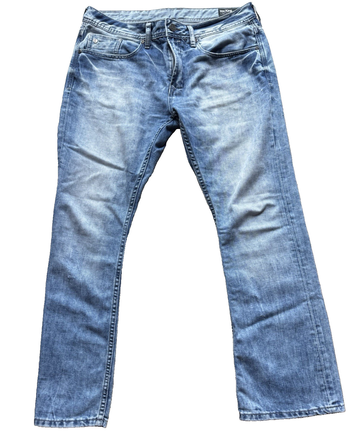 Buffalo David Bitton Distressed Blue Denim Boot Cut Jeans Mens Size 34 x 30