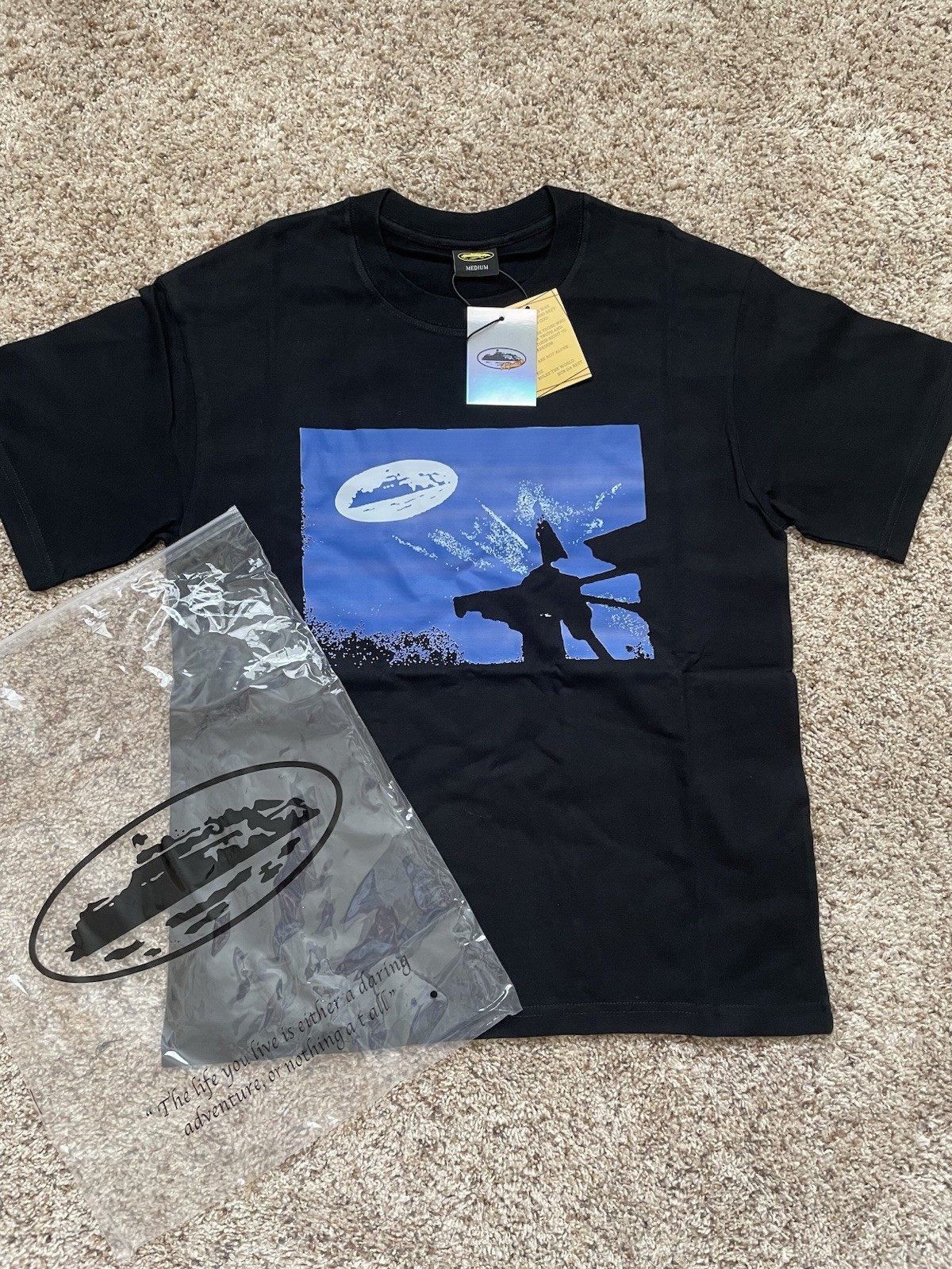 Corteiz Picture Graphic Tee Black Size Medium New with Tags