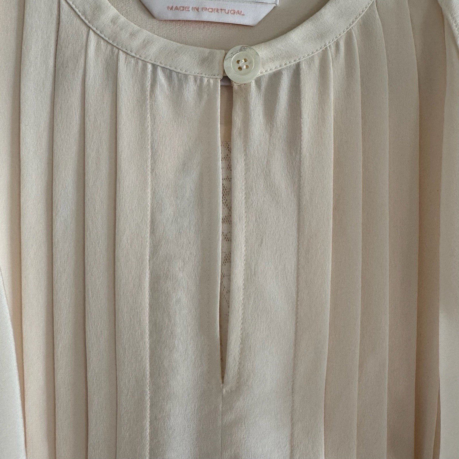 See by Chloe Silk Blend Lace Ruffle Blouse Romantic Cloud White Cottage Core 40