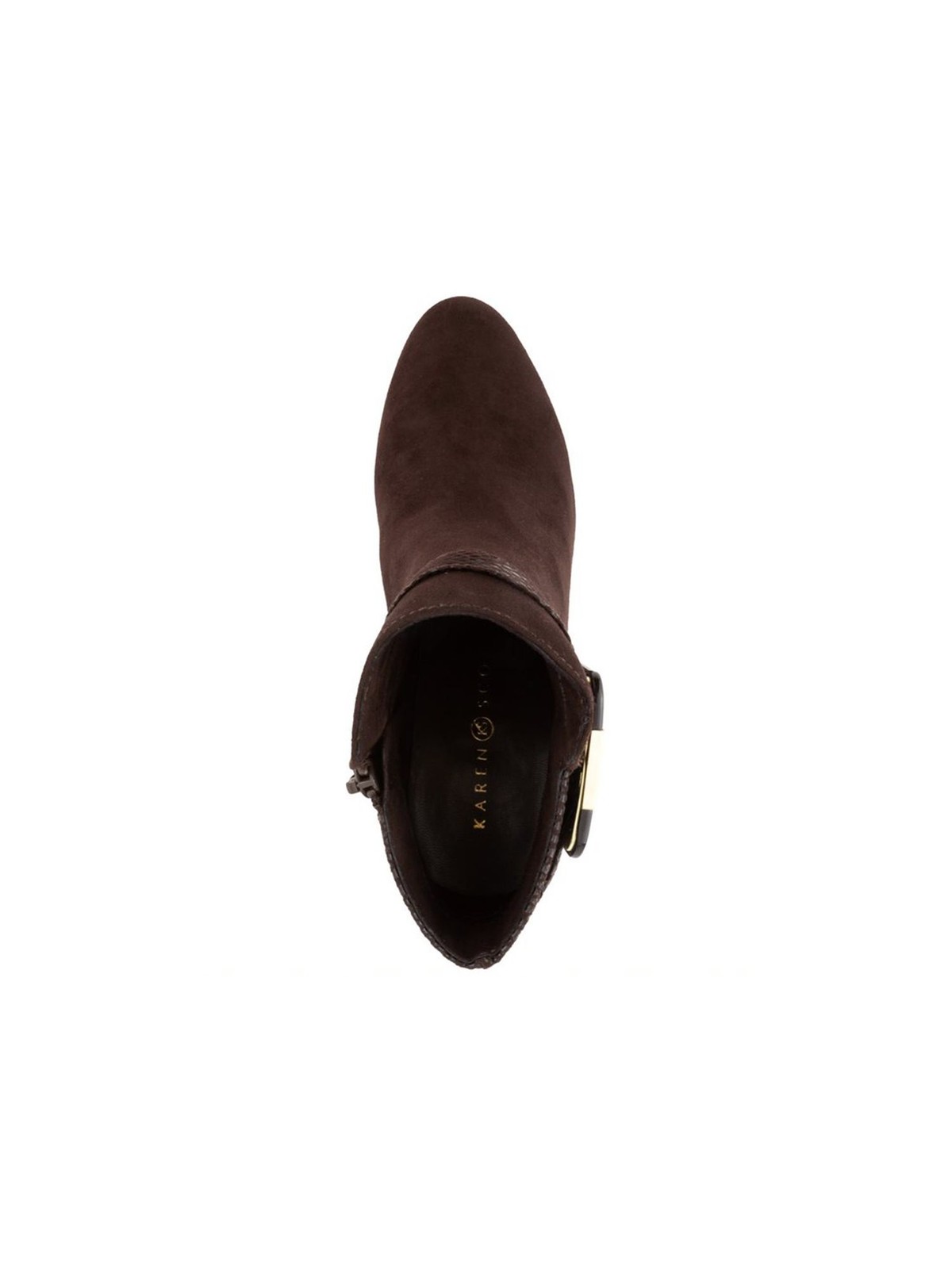 KAREN SCOTT Womens Brown Comfort Ivyy Almond Toe Block Heel Zip-Up Booties 6 M