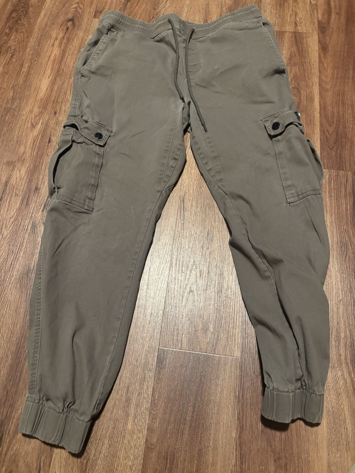 WeSC Men’s Gray Cargo Jogger Pants XL Tapered Drawstring Elastic Waist