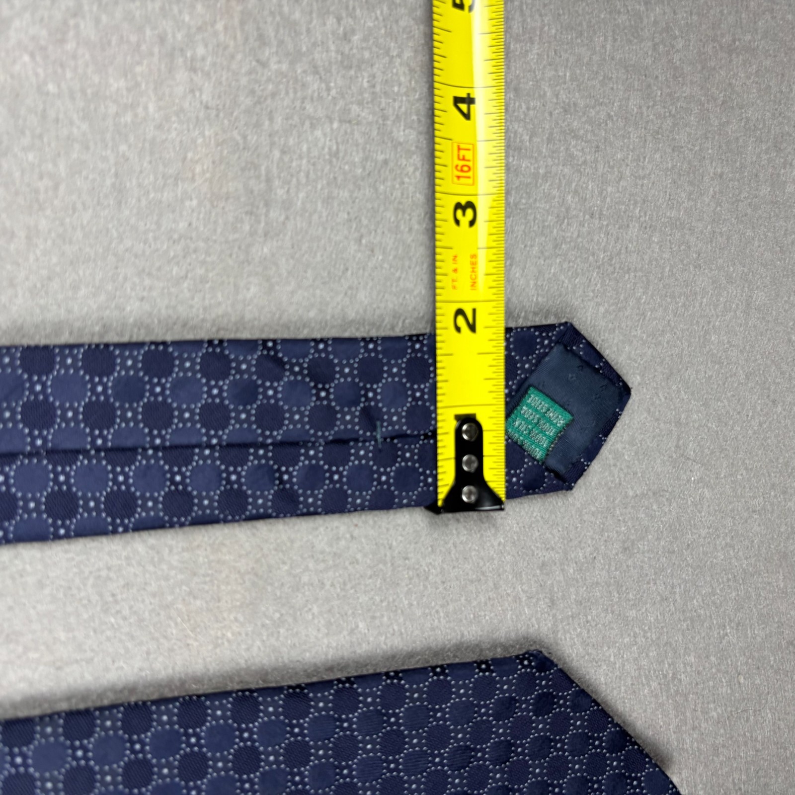 Andrew’s Ties Navy Blue Geometric Dot Silk Tie Made in Italy Classic 58″ 3.25″