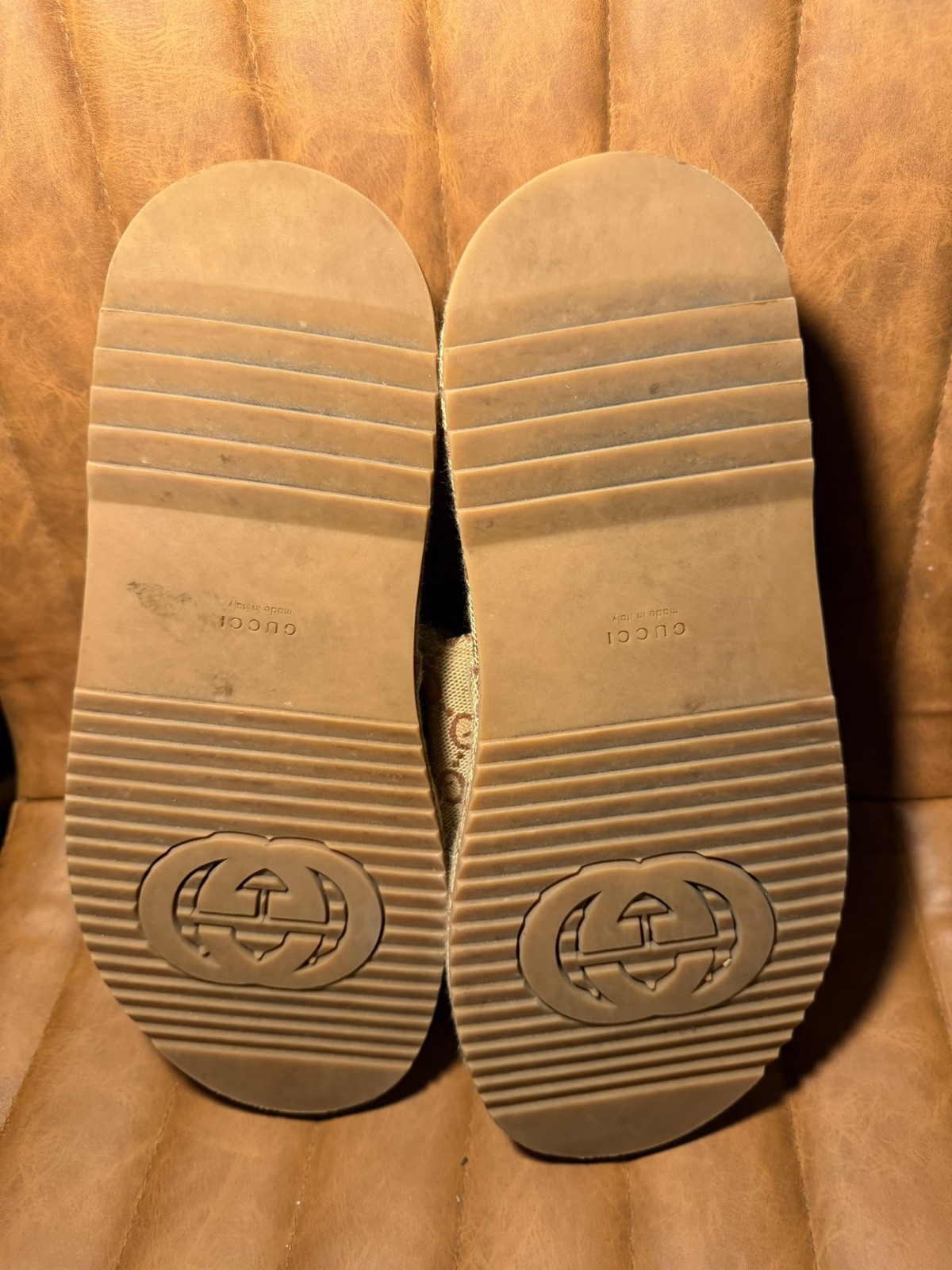 Gucci Angelina GG Supreme Platform Slide Sandals size 38
