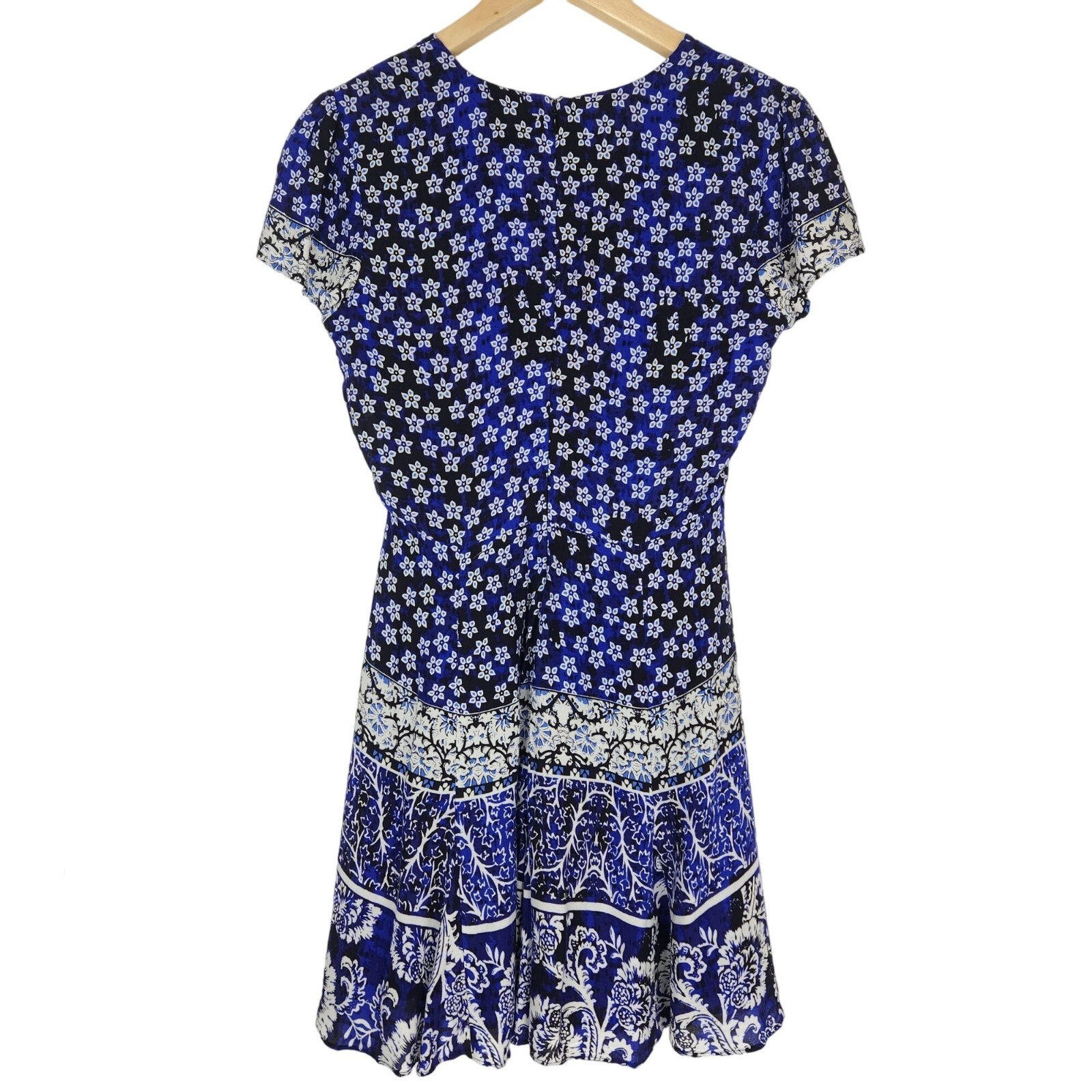 Lovers + Friends Cassidy V-Neck Mini Dress Size XS Paisley Black Blue