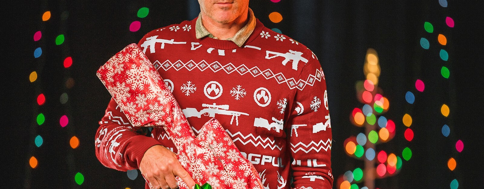 MAGPUL UGLY CHRISTMAS SWEATER/HOLIDAY SWEATER 2021 RED/WHITE LARGE DAKA RARE