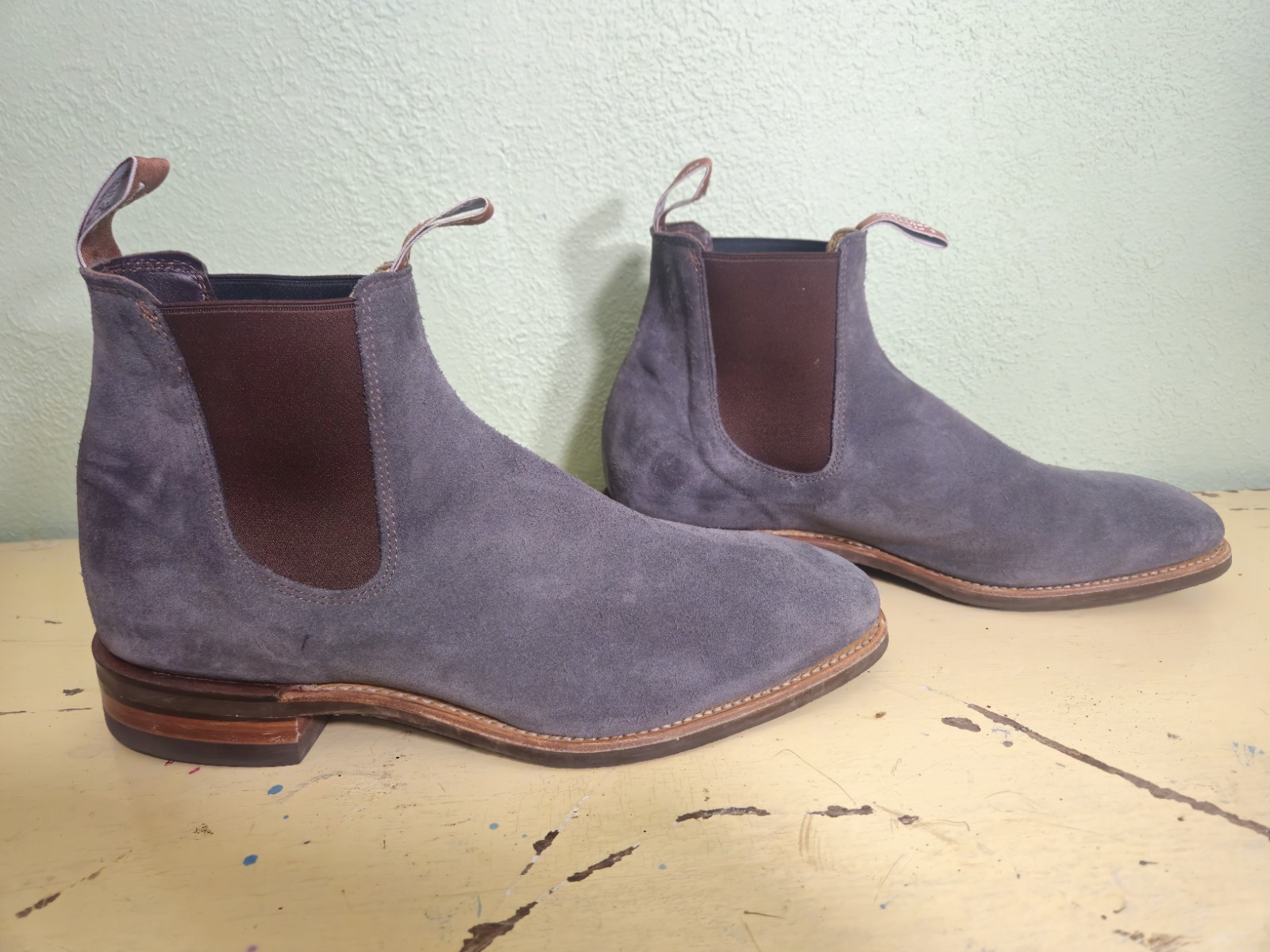 RM Williams Craftsman Chelsea Men’s US 11 D Blue Gray Suede Boots
