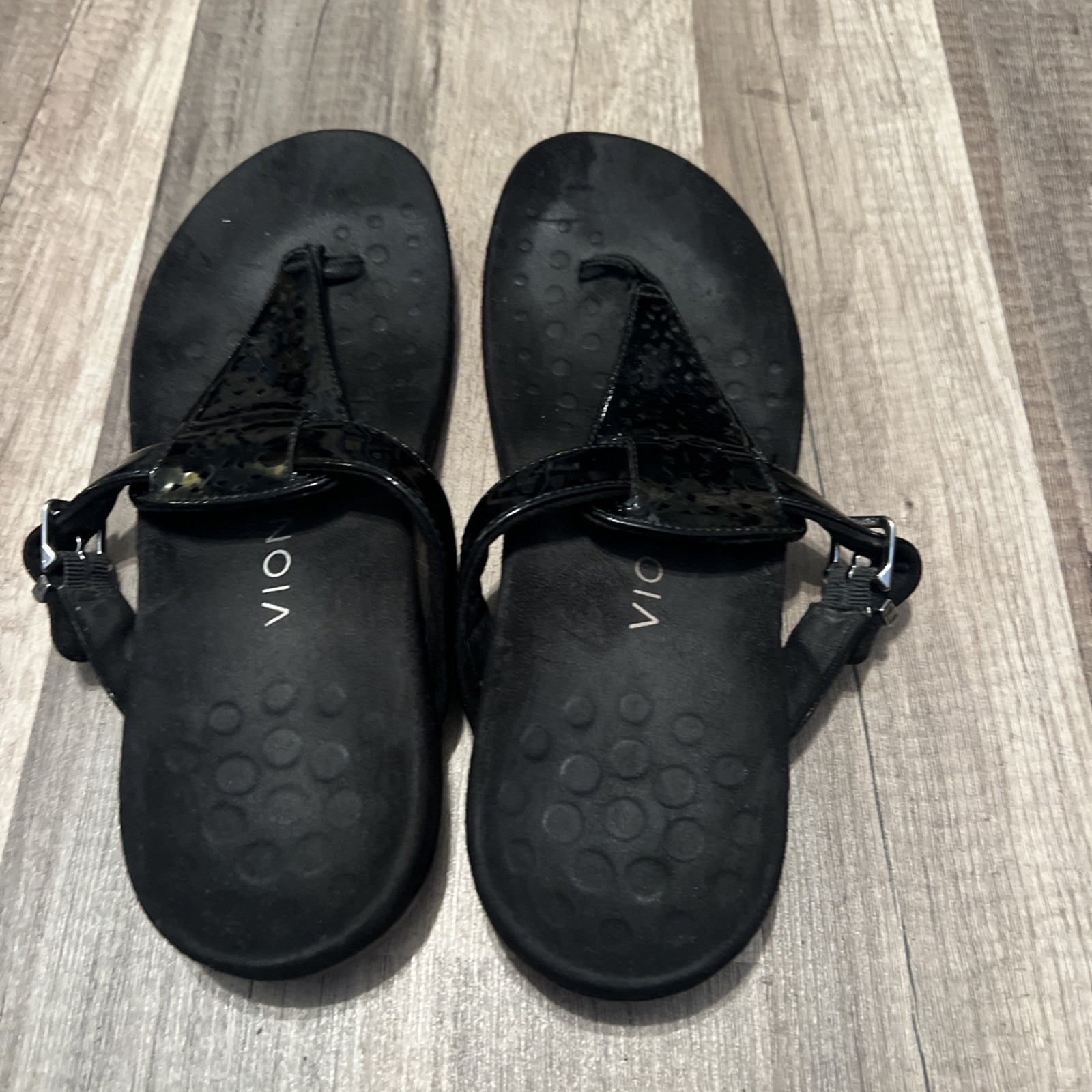 Vionic Tropez Women’s US 8 EU 39 Black T-Strap Thongs Sandals