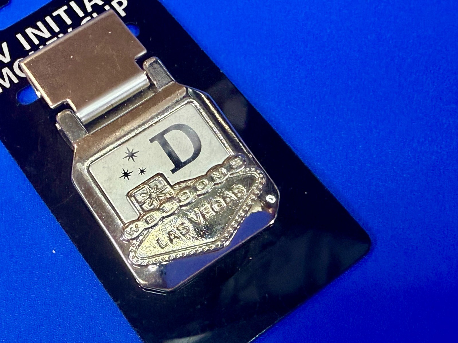 Custom Initial Letter D Las Vegas Souvenir Sign Money Clip Bill Holder